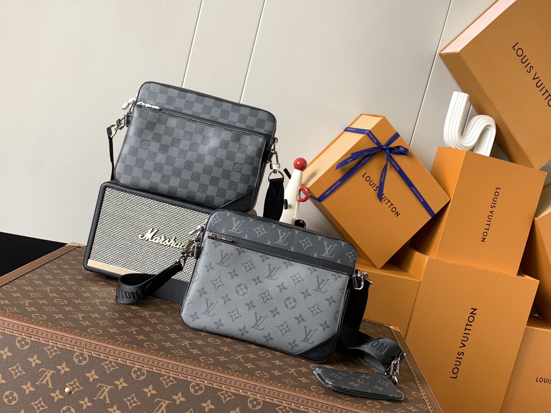 [TOP] Louis Vuitton LV Trio Messenger Bag 25x18.5x7cm - Black