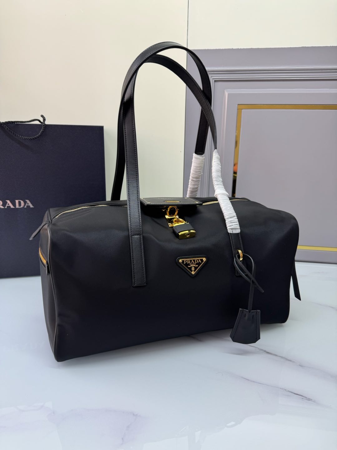 [TOP] PRADA Travel Bags Nylon 40×20×20cm - Black