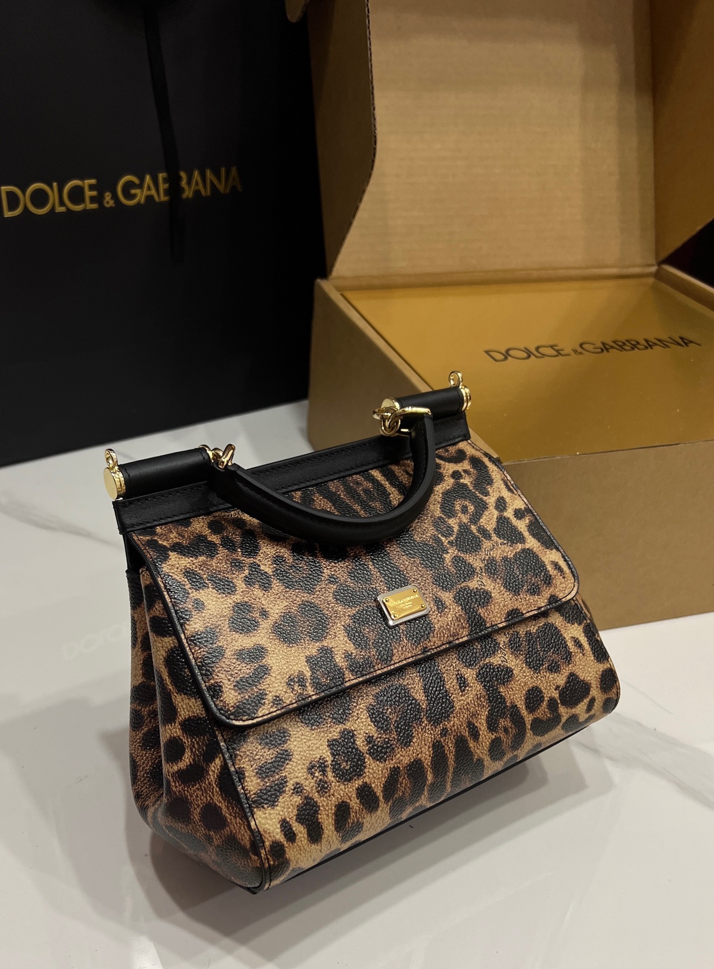 [TOP] Dolce & Gabbana D&G Sicily Bag 3 Sizes - Leopard