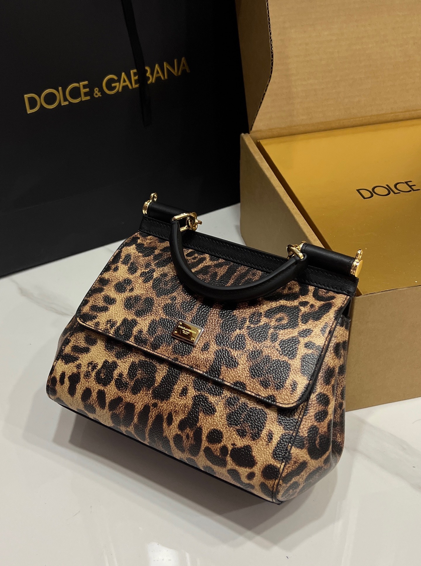 [TOP] Dolce & Gabbana D&G Sicily Bag 3 Sizes - Leopard