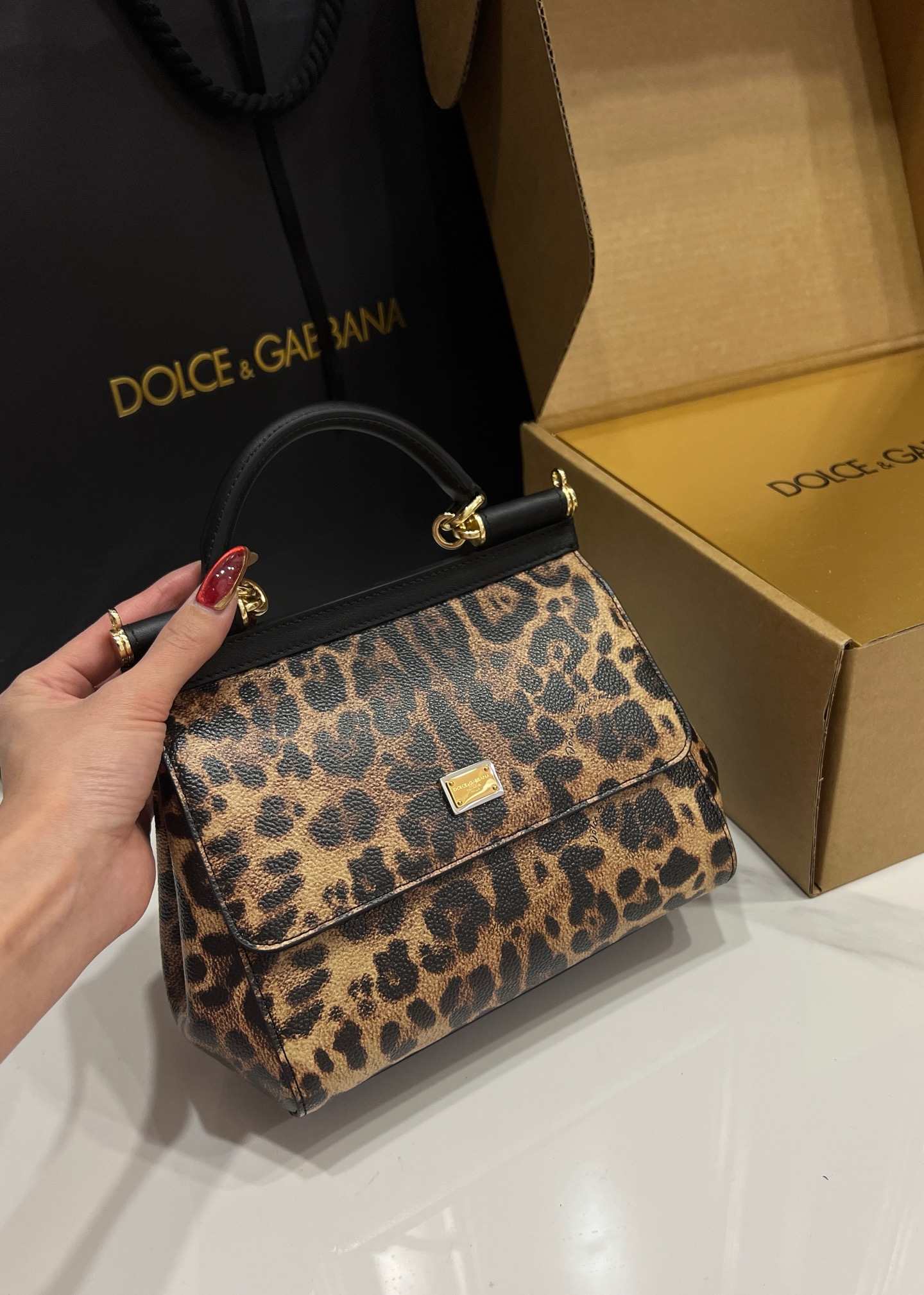 [TOP] Dolce & Gabbana D&G Sicily Bag 3 Sizes - Leopard