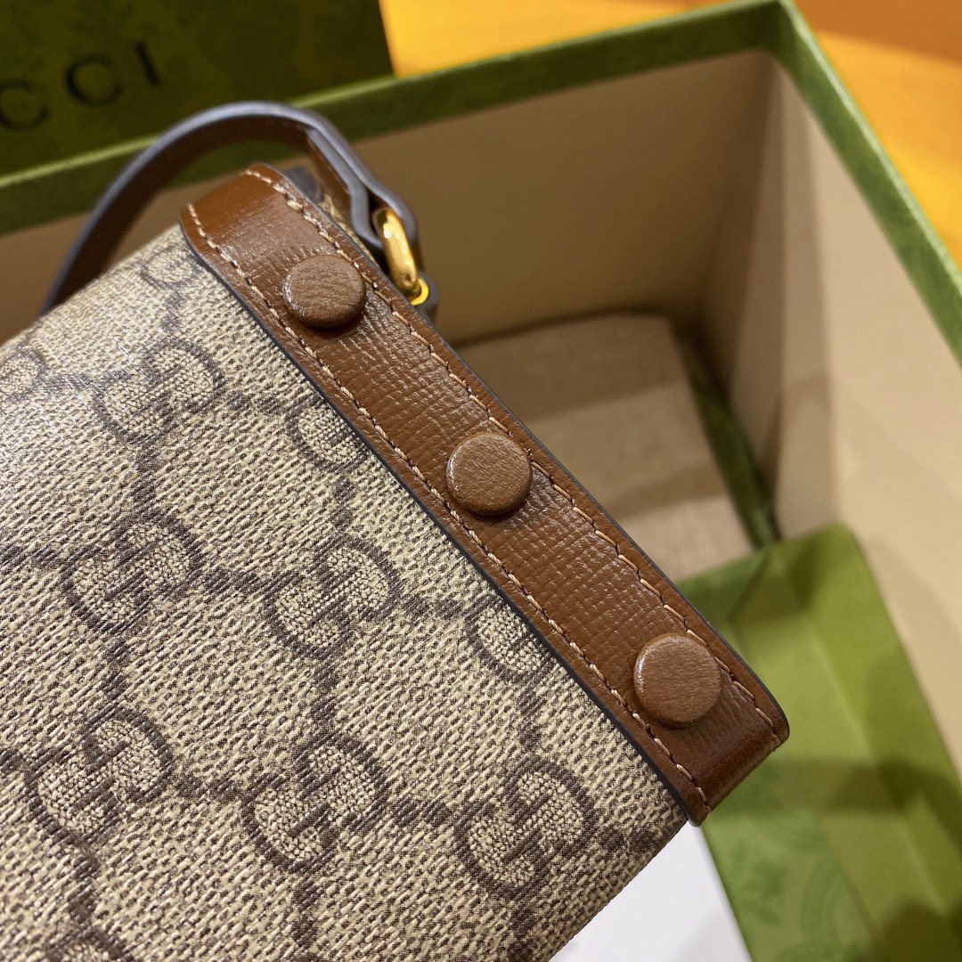 [TOP] GUCCI GG Horsebit 1955 Bag 18x12x5cm - Brown
