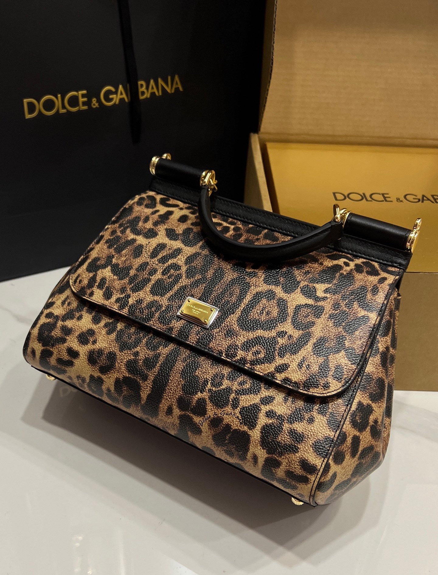 [TOP] Dolce & Gabbana D&G Sicily Bag 3 Sizes - Leopard