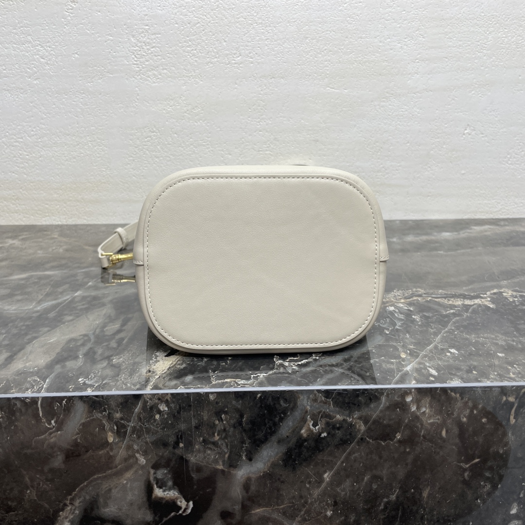 [TOP] CELINE Louise Bucket Bag 16x19x12cm - White