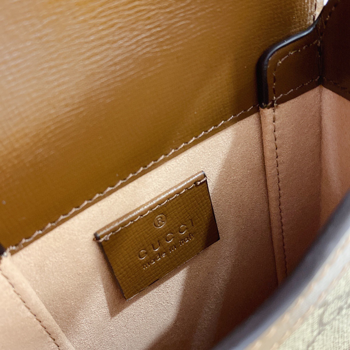 [TOP] GUCCI GG Horsebit 1955 Mobile Phone Bag 17x11x4cm - Brown