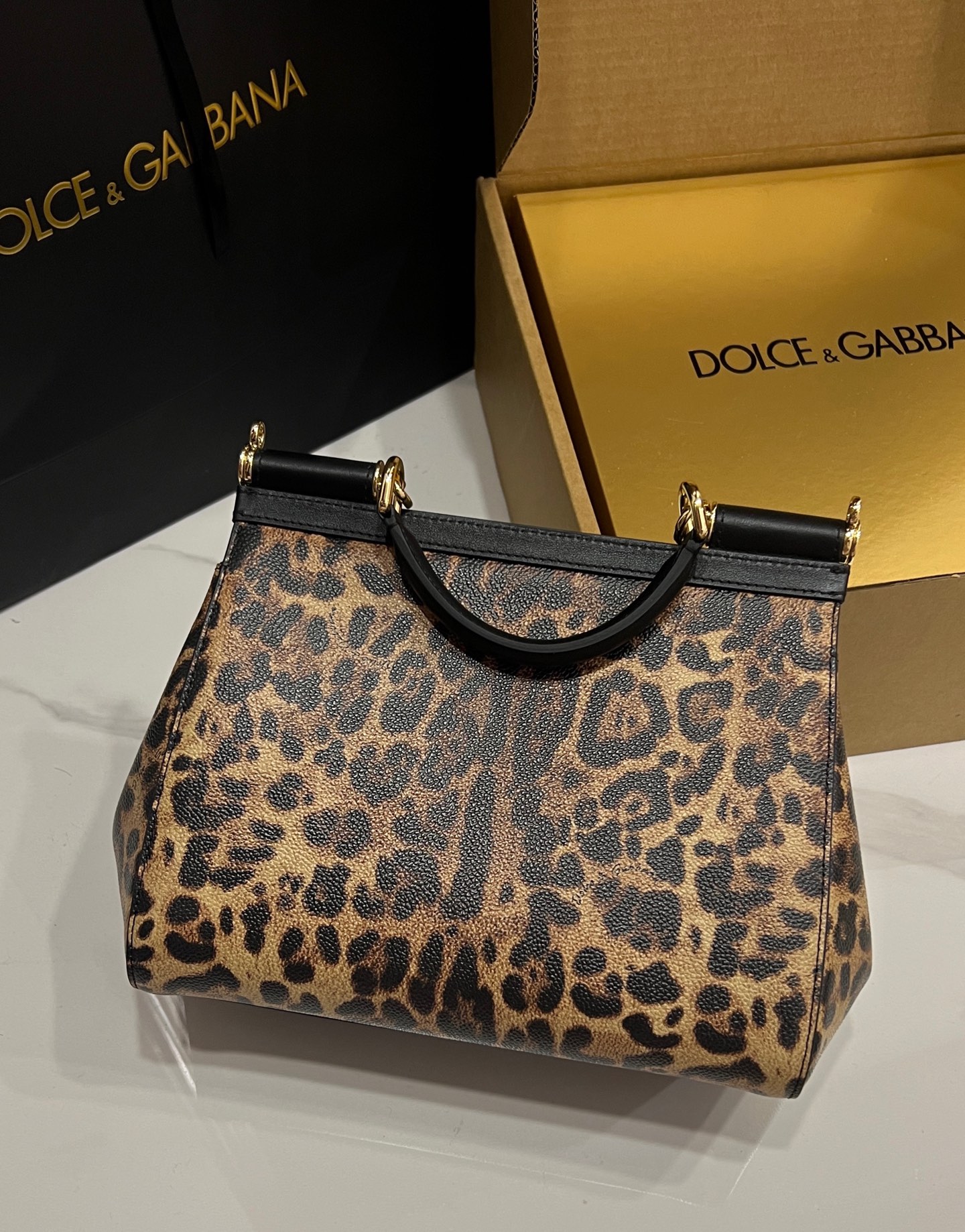 [TOP] Dolce & Gabbana D&G Sicily Bag 3 Sizes - Leopard