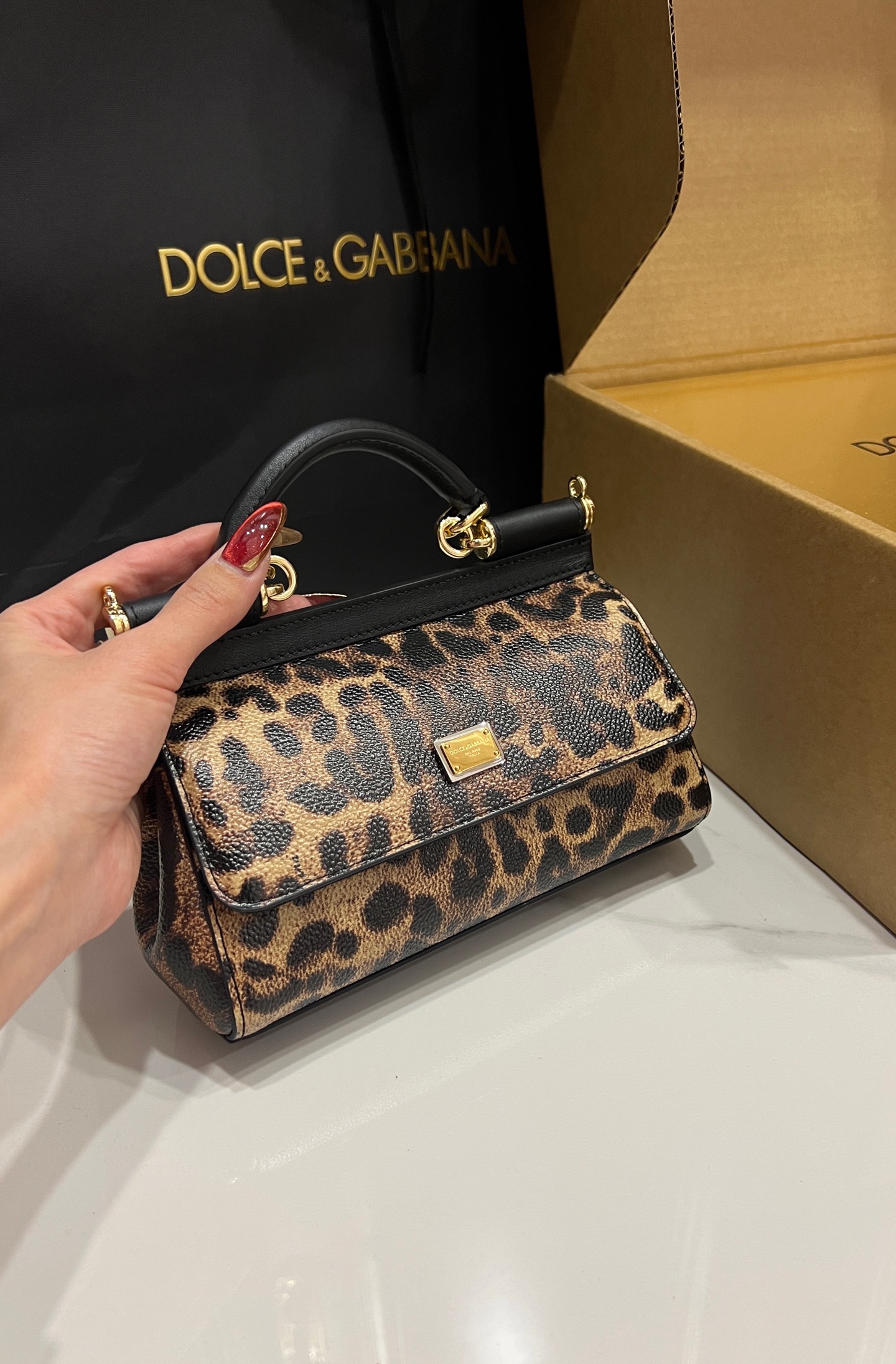[TOP] Dolce & Gabbana D&G Sicily Bag 3 Sizes - Leopard