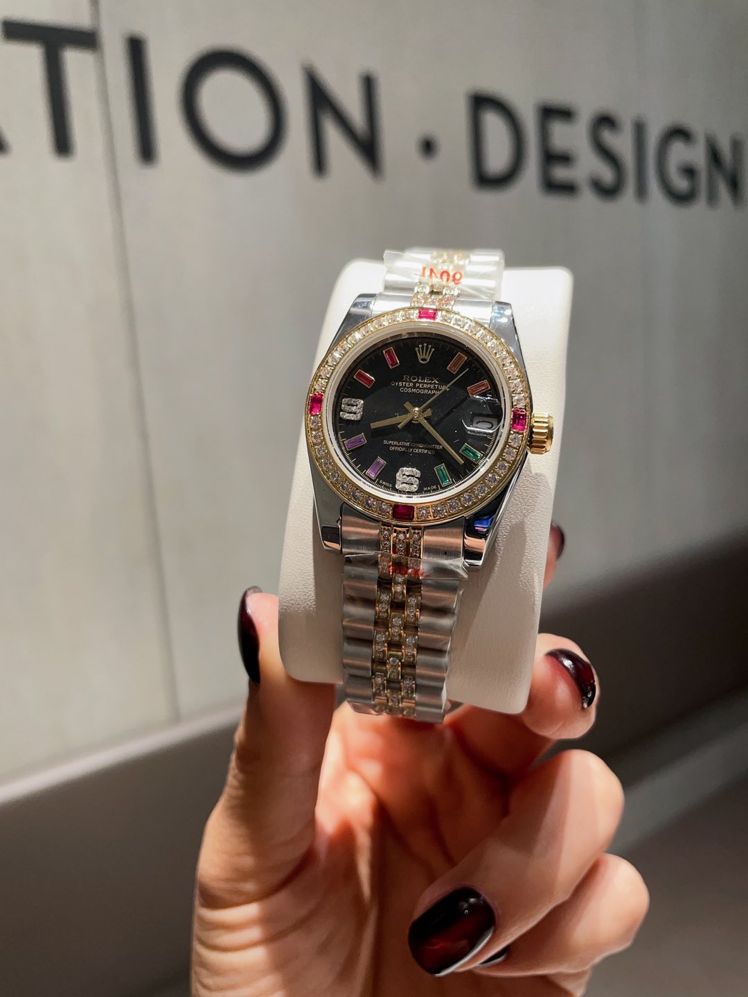 [TOP] ROLEX Watch with Crystal Diamond on Bezel 31mm - Silver/Gold&3 Color