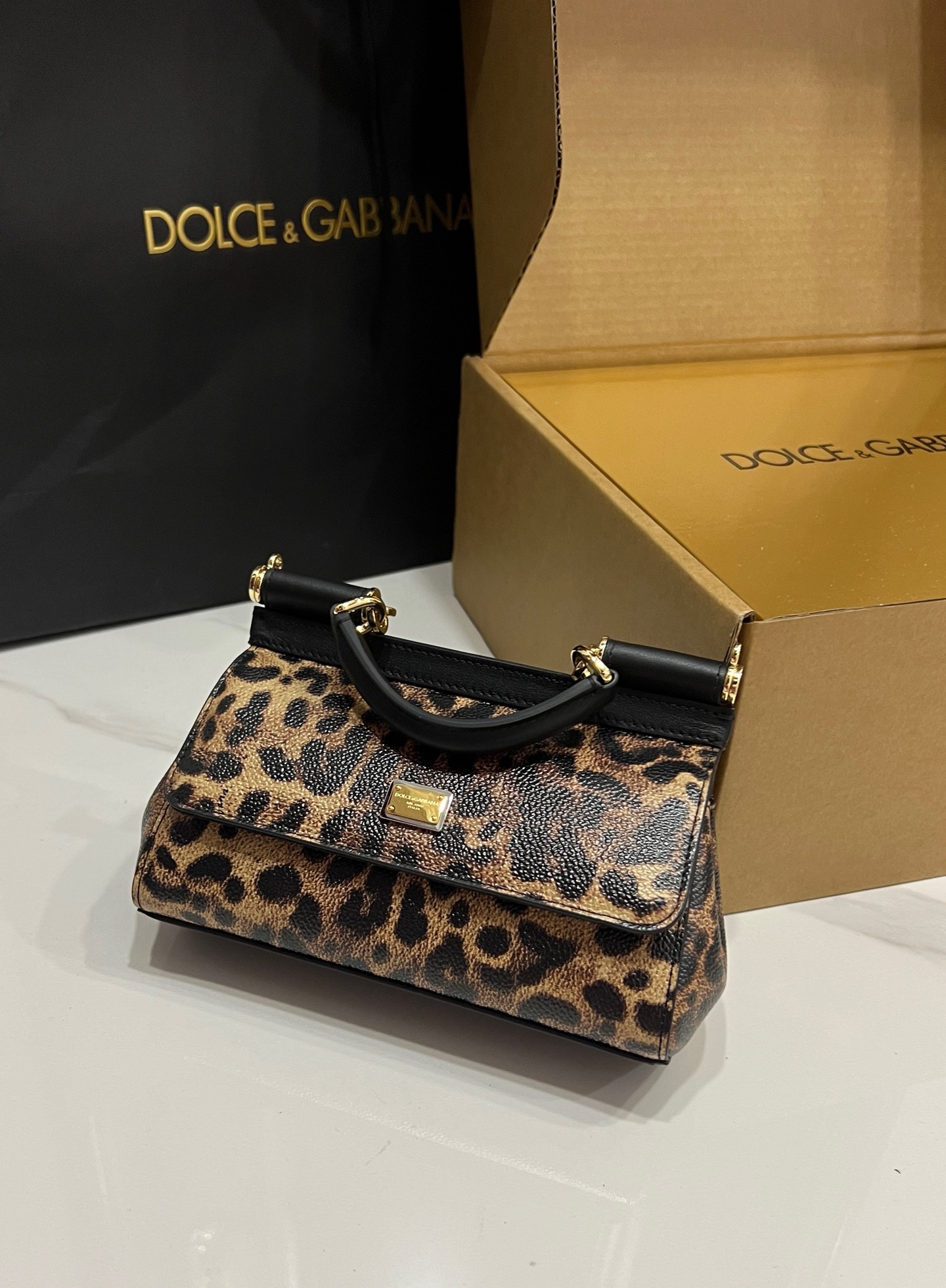 [TOP] Dolce & Gabbana D&G Sicily Bag 3 Sizes - Leopard