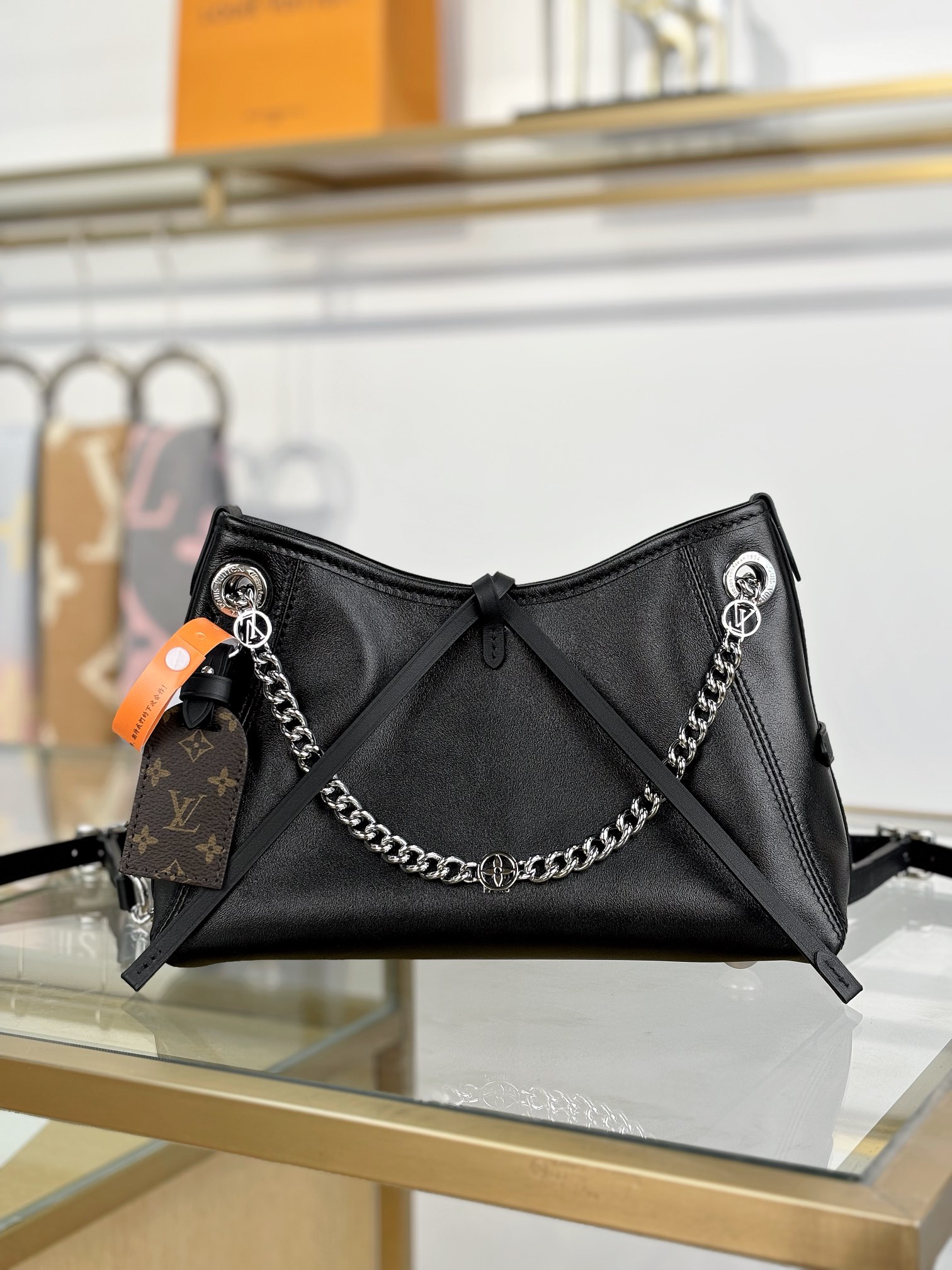 [TOP] Louis Vuitton LV Carryall Bag BB 26x17x10cm - Black&SHW