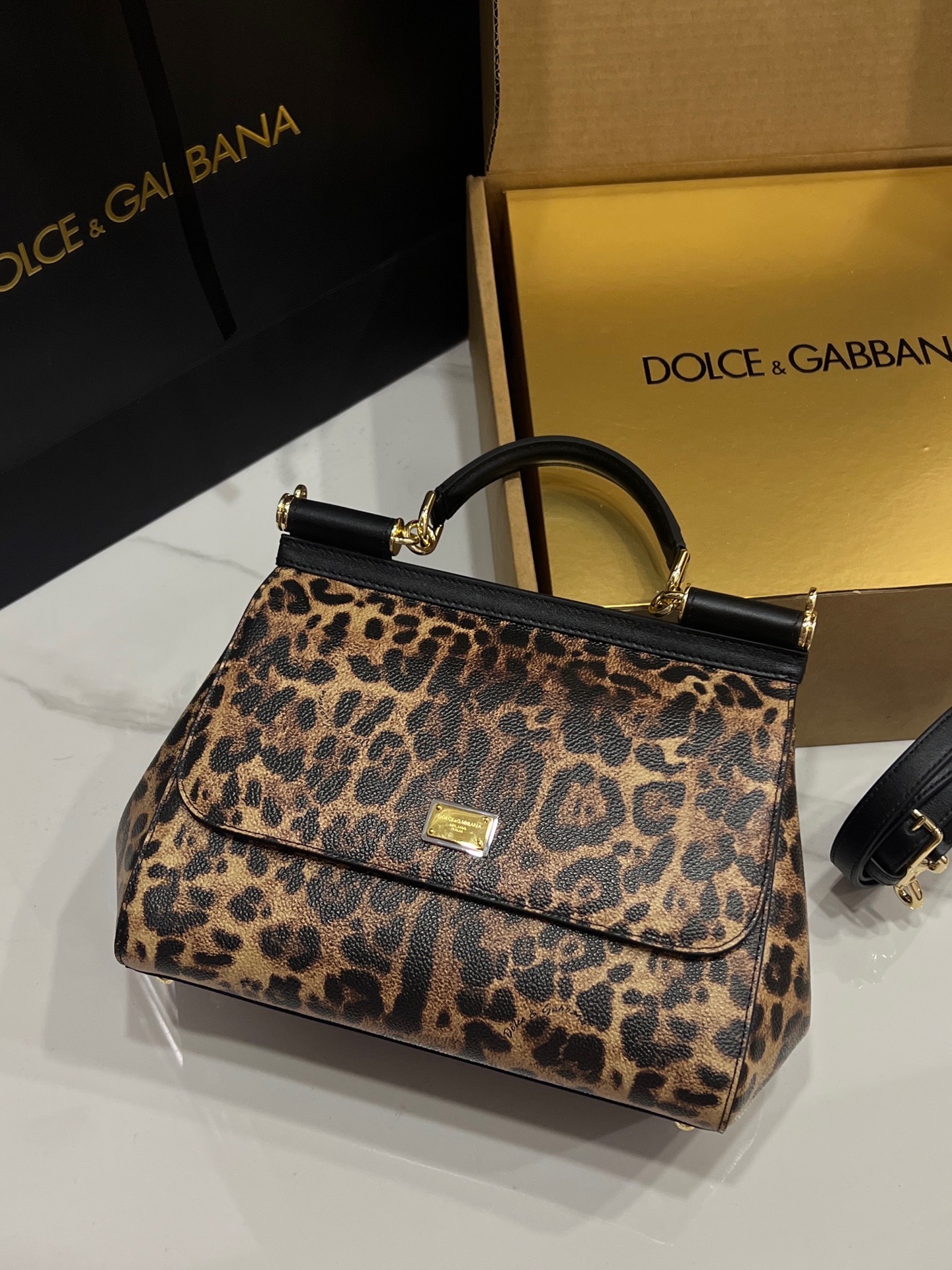 [TOP] Dolce & Gabbana D&G Sicily Bag 3 Sizes - Leopard