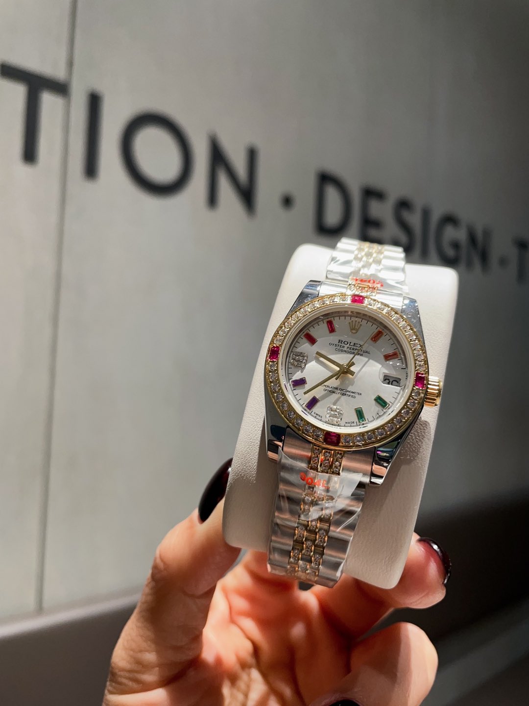 [TOP] ROLEX Watch with Crystal Diamond on Bezel 31mm - Silver/Gold&3 Color