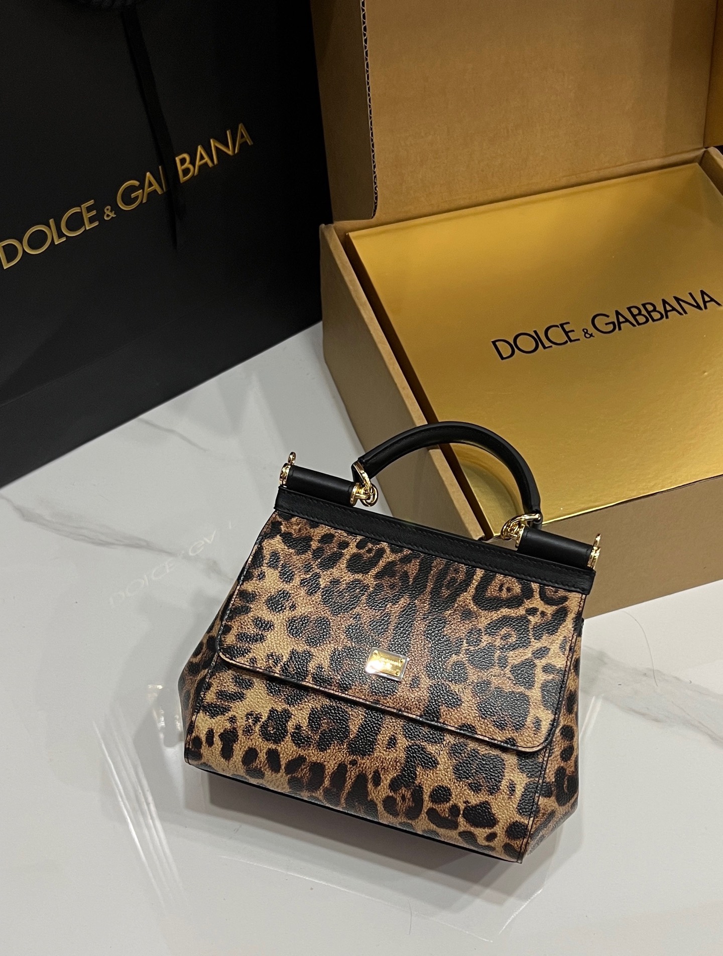 [TOP] Dolce & Gabbana D&G Sicily Bag 3 Sizes - Leopard