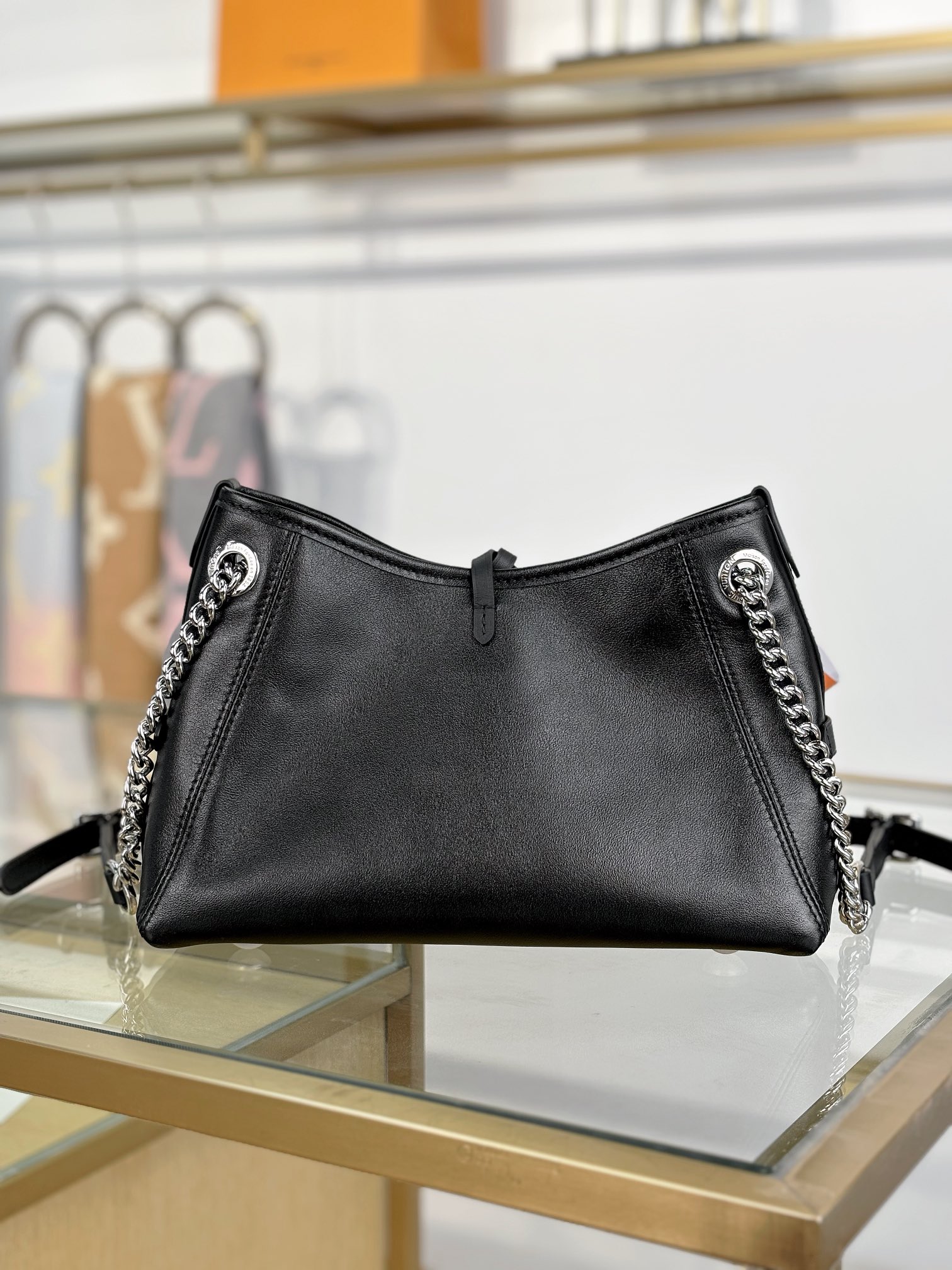 [TOP] Louis Vuitton LV Carryall Bag BB 26x17x10cm - Black&SHW