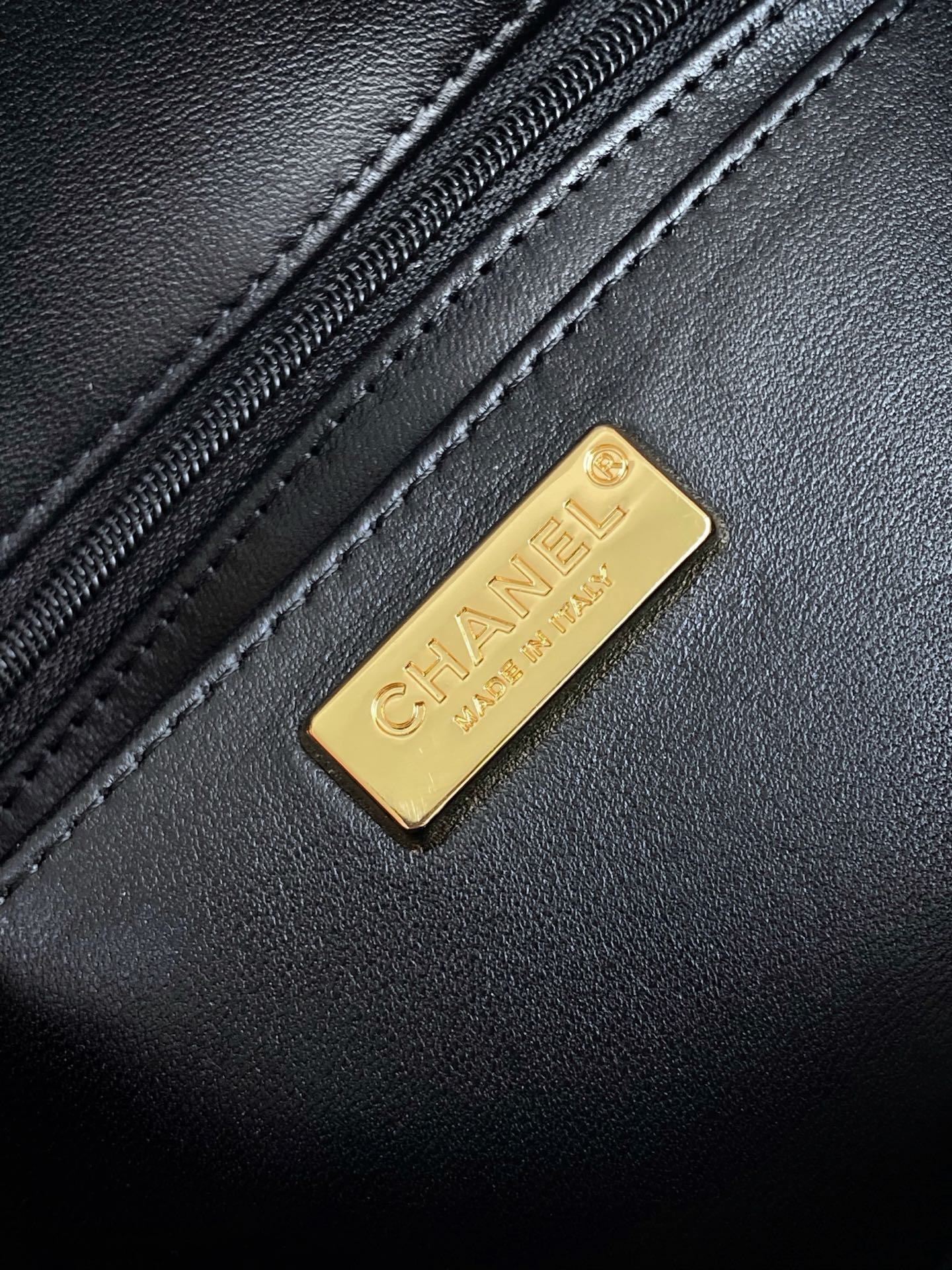 [TOP] CHANEL 25C Sequin Flab Bags 14*21*8cm - Black&Gold