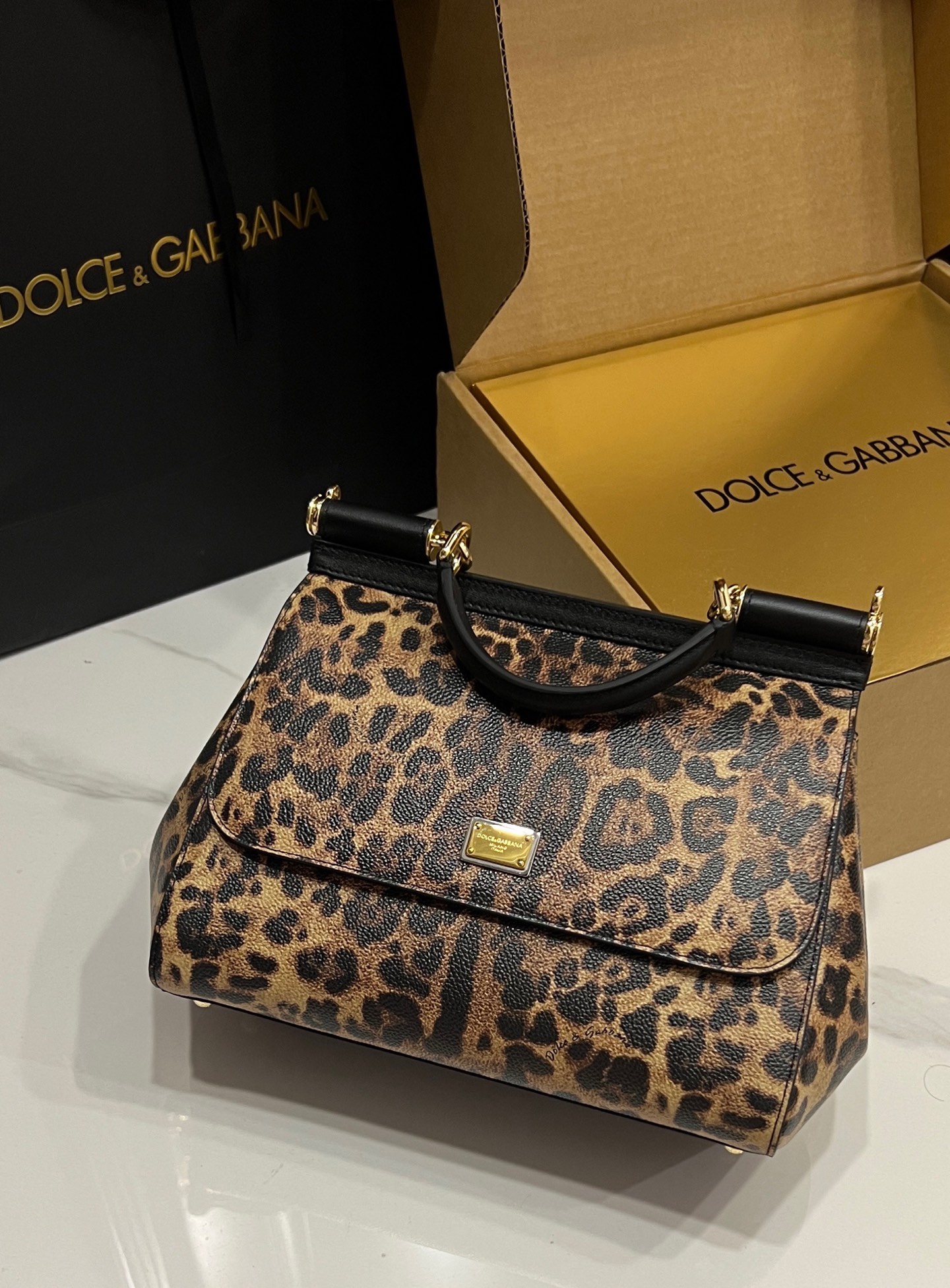 [TOP] Dolce & Gabbana D&G Sicily Bag 3 Sizes - Leopard