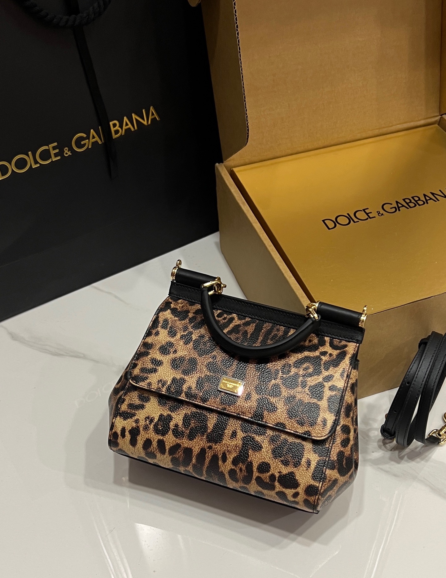 [TOP] Dolce & Gabbana D&G Sicily Bag 3 Sizes - Leopard