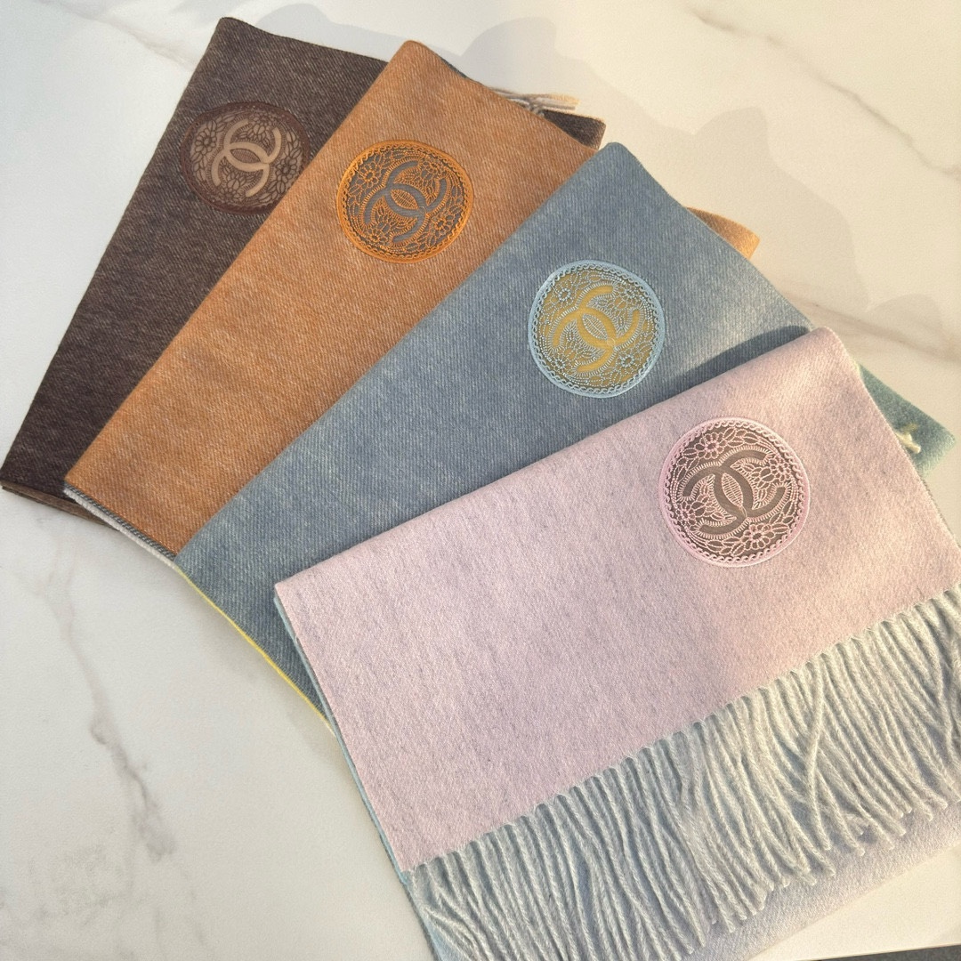 [TOP] CHANEL Cashmere Scarf 35*180cm - 4 Colors