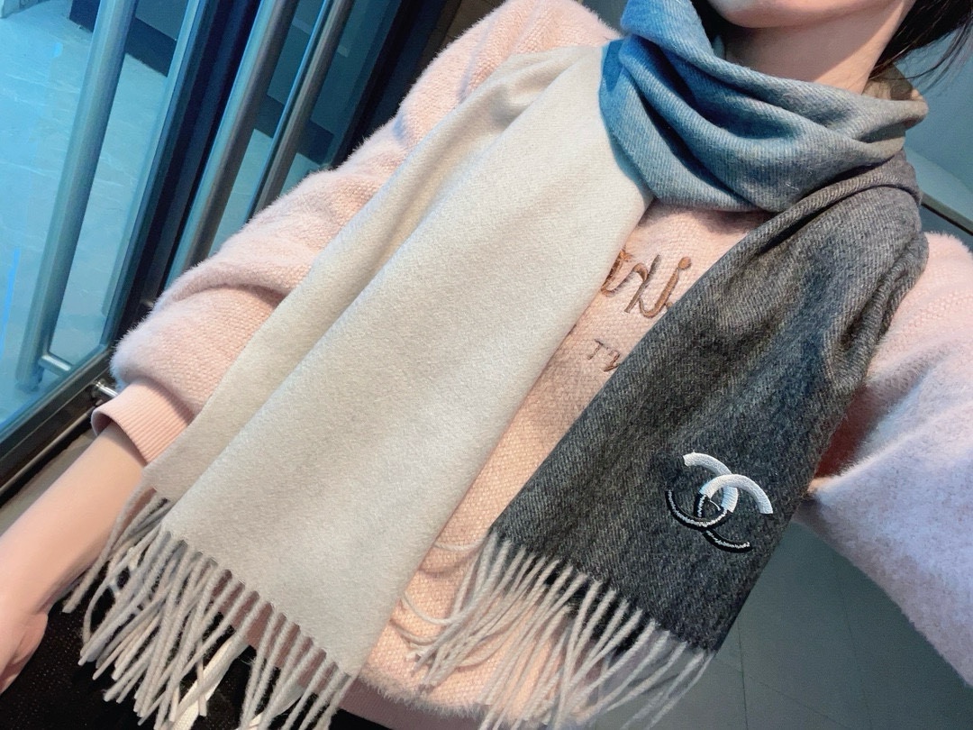 [TOP] CHANEL Cashmere Scarf 35*180cm - 4 Colors