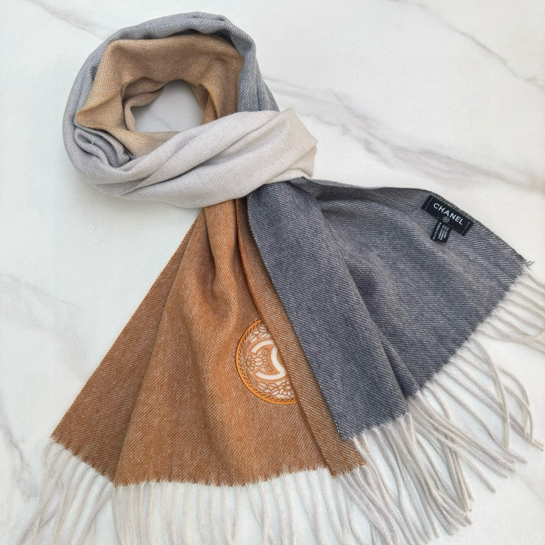 [TOP] CHANEL Cashmere Scarf 35*180cm - 4 Colors