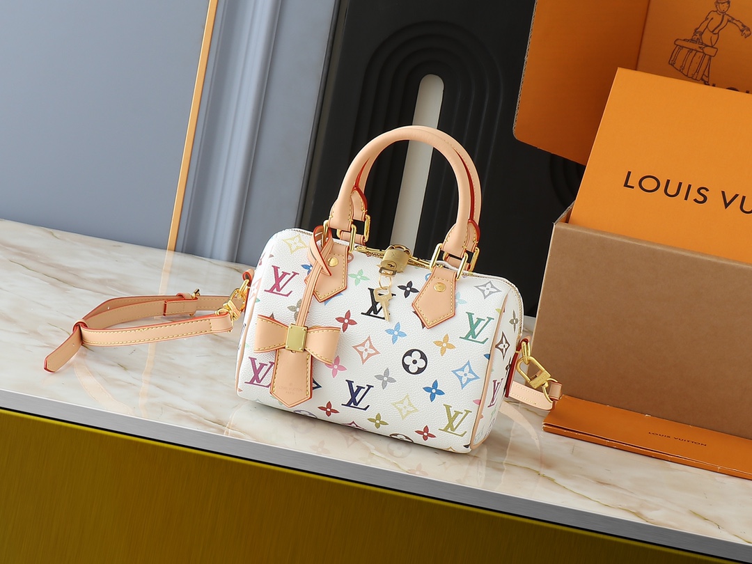 [TOP] Louis Vuitton LV Speedy Bandouliere 20 Bag 20.5x13.5x12.0 cm  - White