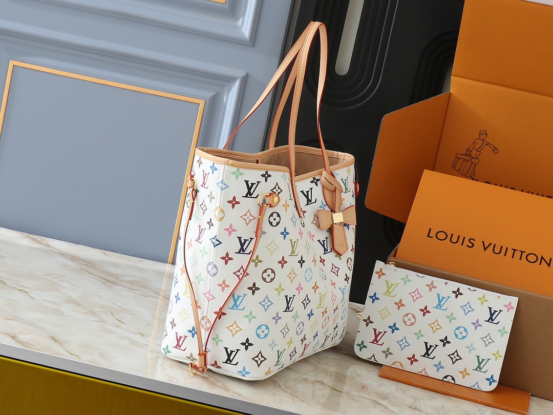 [TOP] Louis Vuitton LV Neverful Bag 31x28x14cm - White