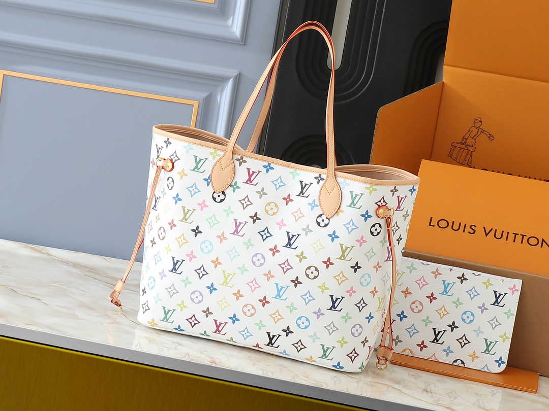 [TOP] Louis Vuitton LV Neverful Bag 31x28x14cm - White