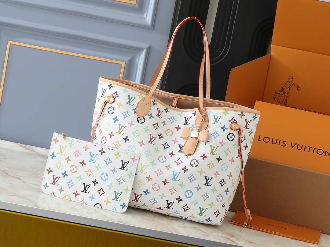 [TOP] Louis Vuitton LV Neverful Bag 31x28x14cm - White