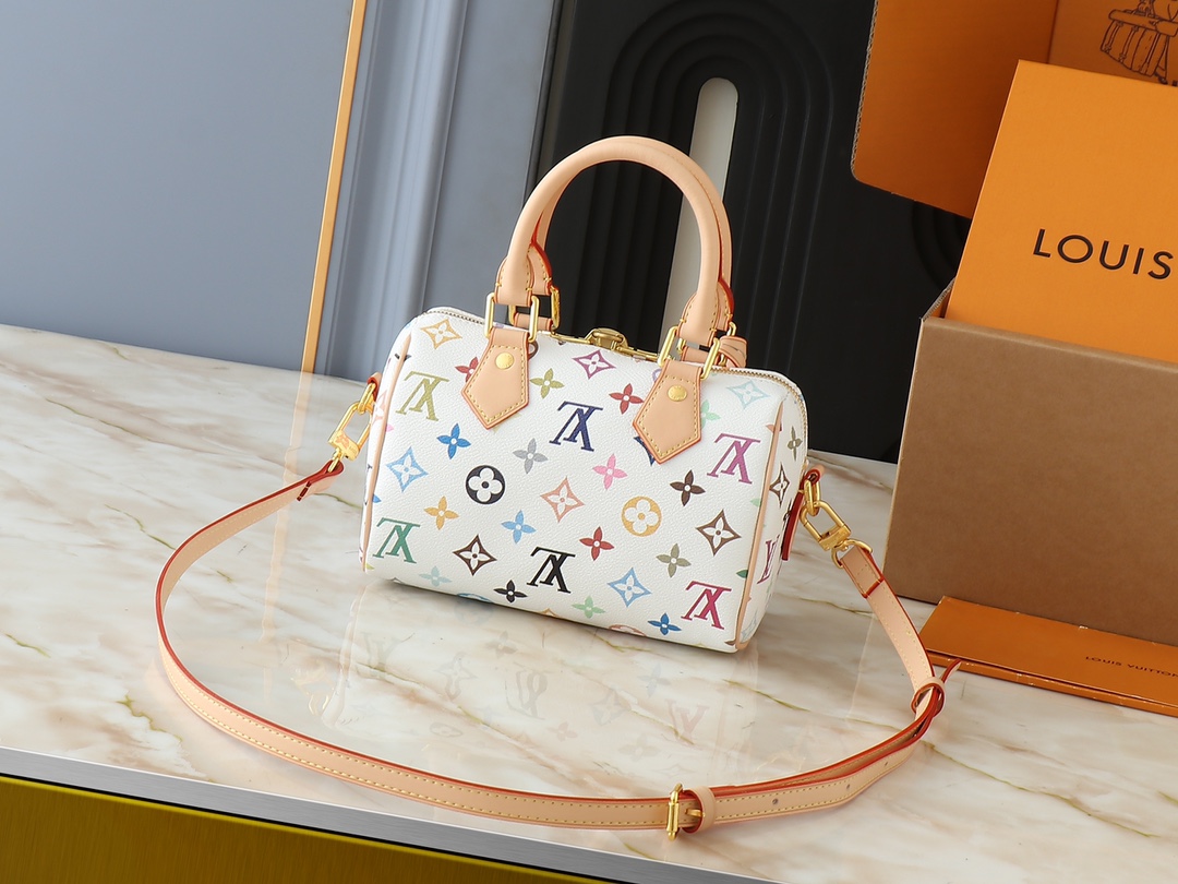 [TOP] Louis Vuitton LV Speedy Bandouliere 20 Bag 20.5x13.5x12.0 cm  - White