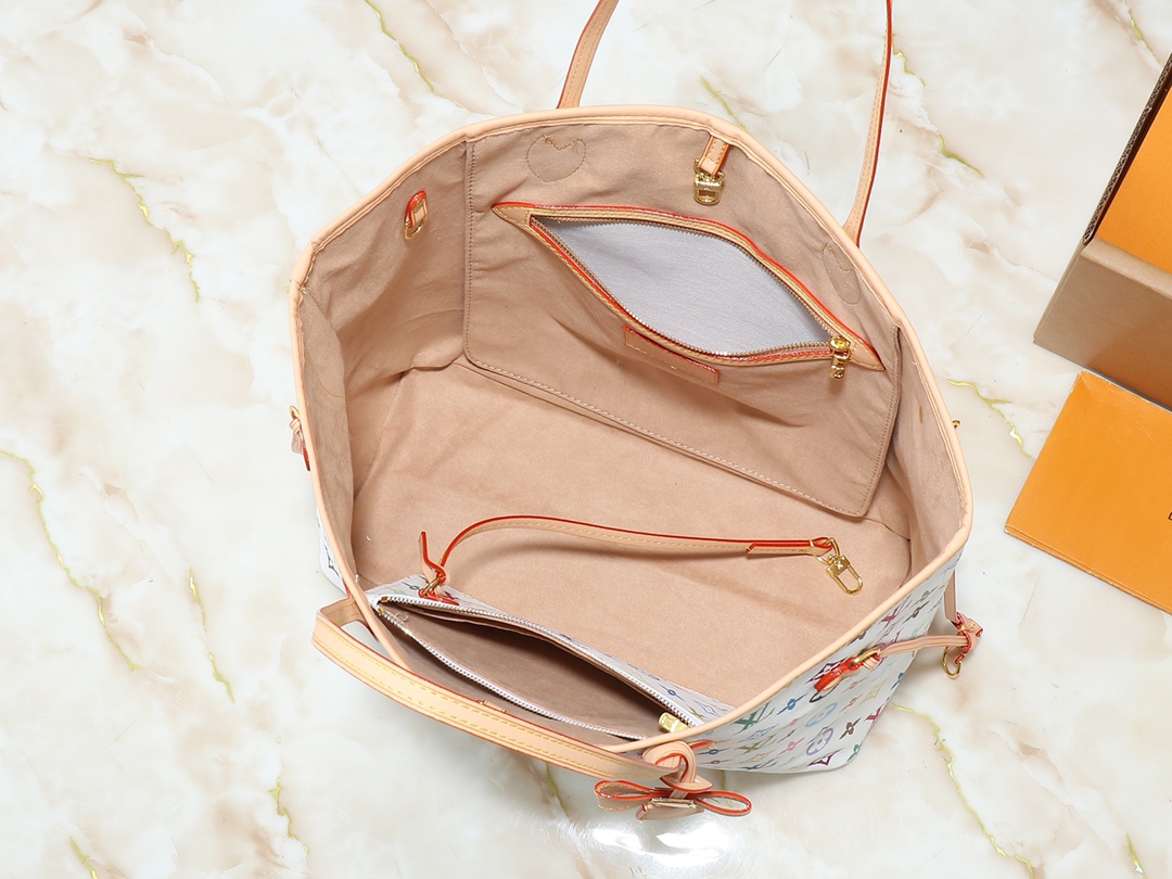 [TOP] Louis Vuitton LV Neverful Bag 31x28x14cm - White