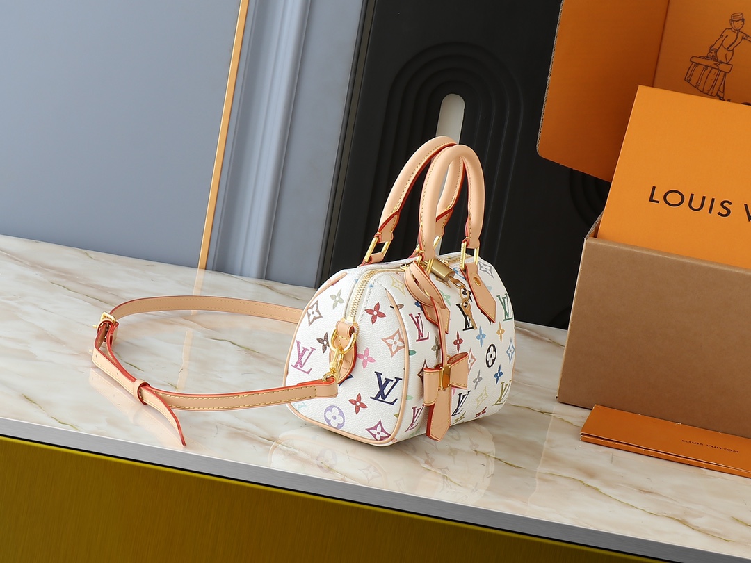 [TOP] Louis Vuitton LV Speedy Bandouliere 20 Bag 20.5x13.5x12.0 cm  - White