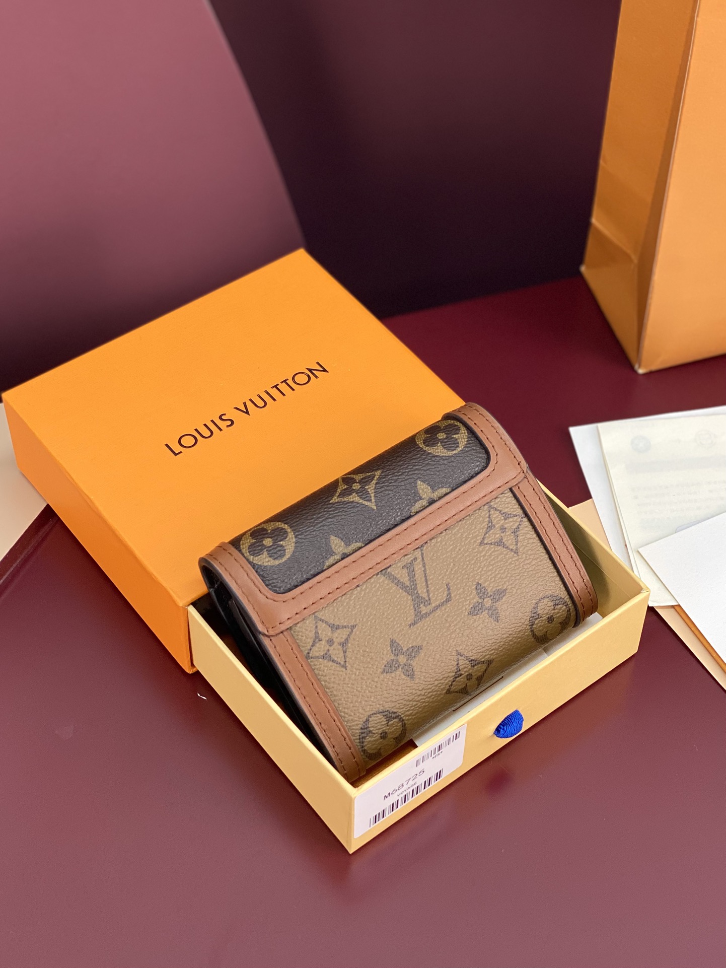 [TOP] Louis Vuitton LV LV Zippy Dauphine Monogram Canvas 12x9.5x3.5cm-Brown