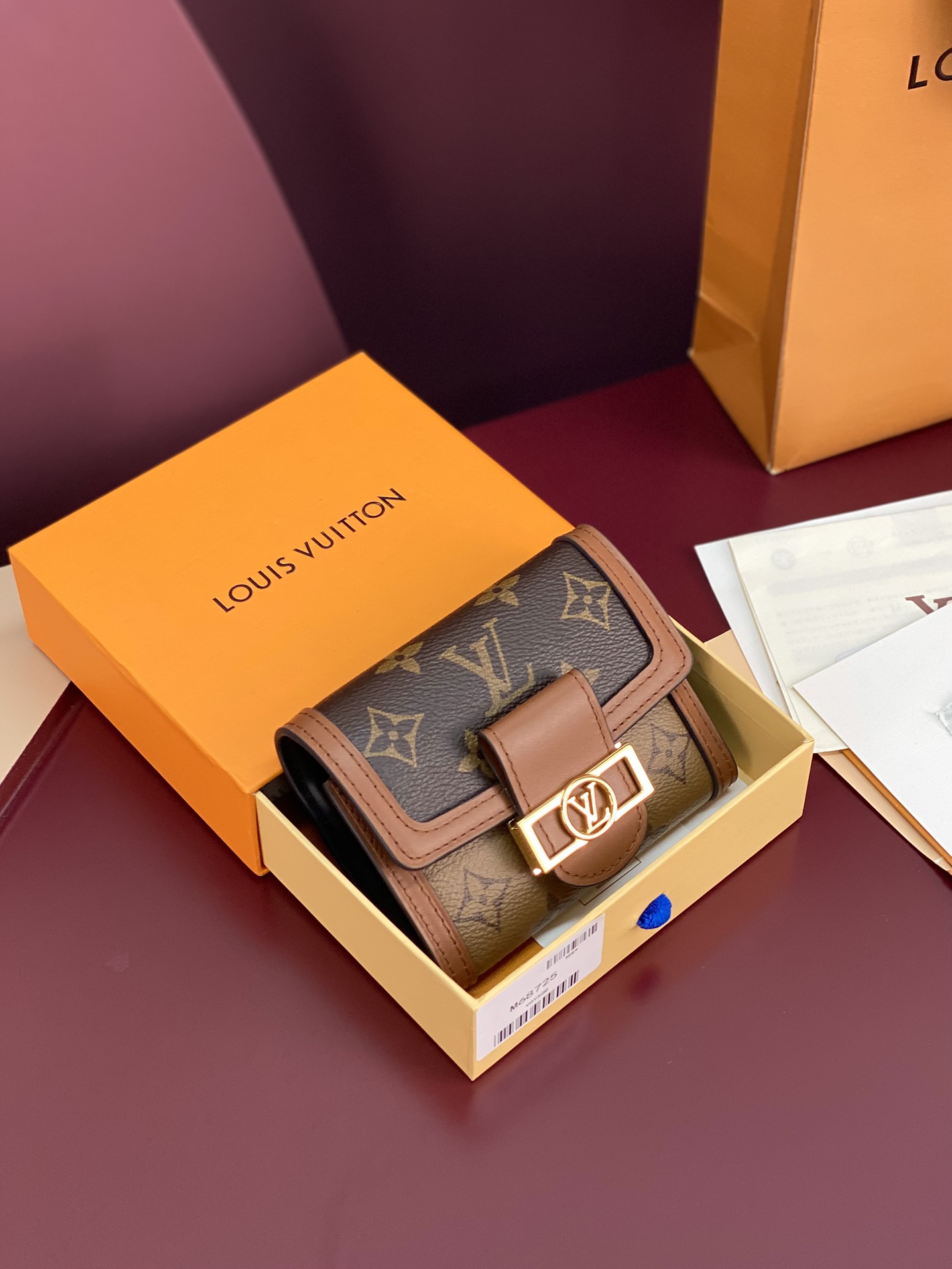 [TOP] Louis Vuitton LV LV Zippy Dauphine Monogram Canvas 12x9.5x3.5cm-Brown