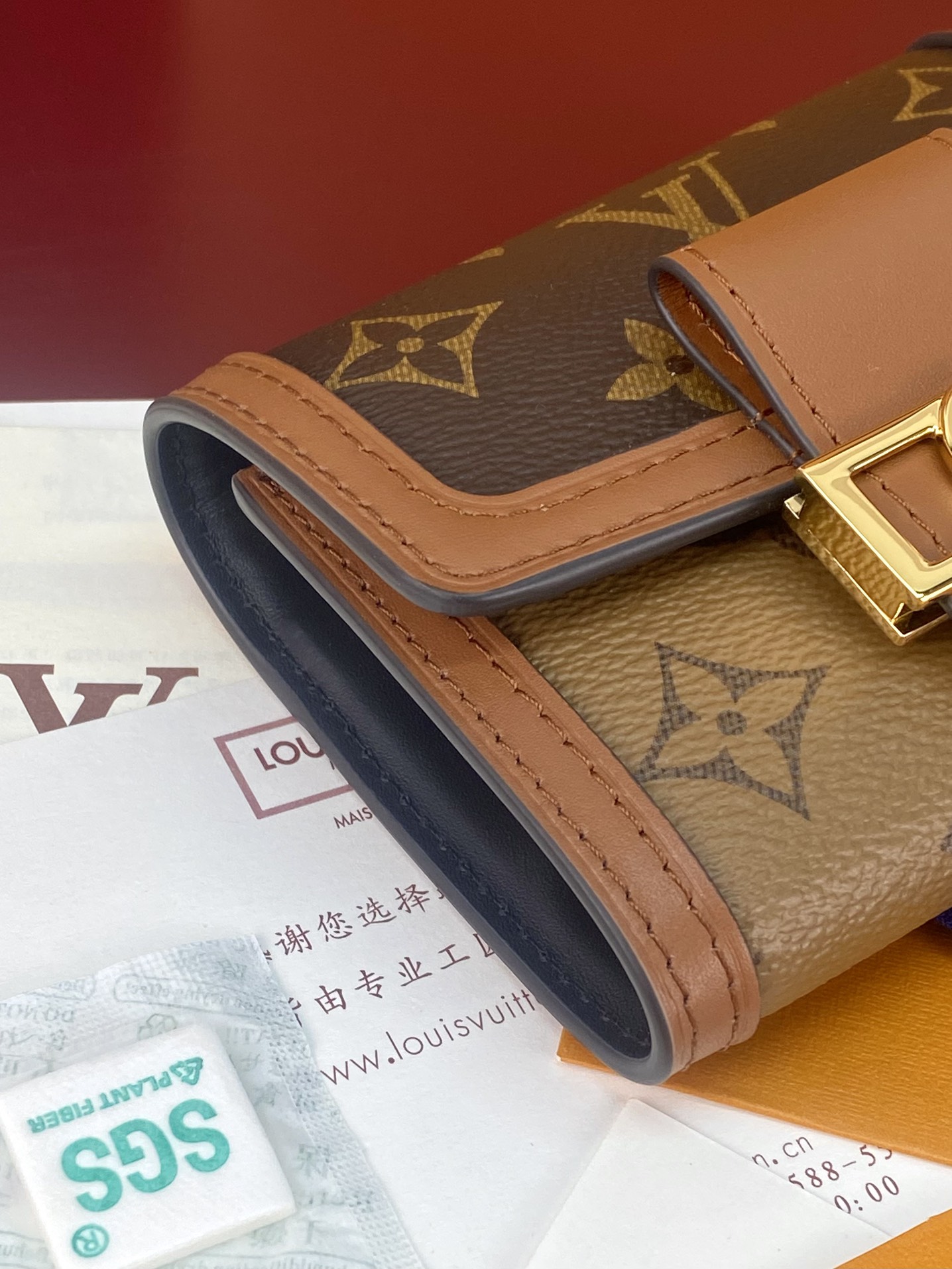 [TOP] Louis Vuitton LV LV Zippy Dauphine Monogram Canvas 12x9.5x3.5cm-Brown