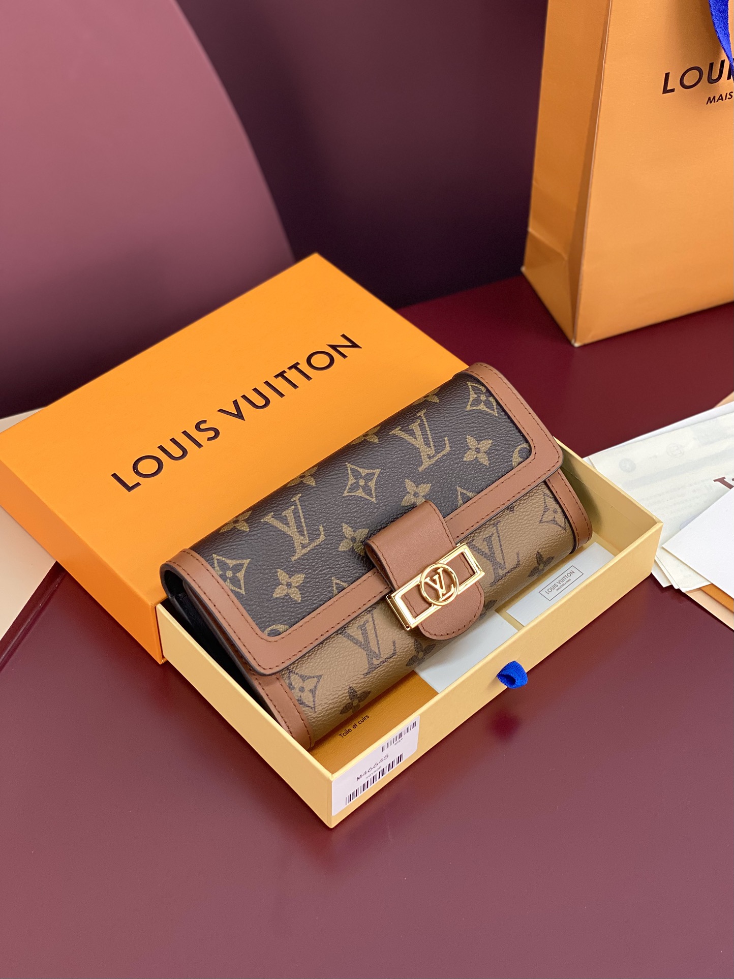 [TOP] Louis Vuitton LV LV Zippy Dauphine Monogram Canvas 10x2x19cm-Brown