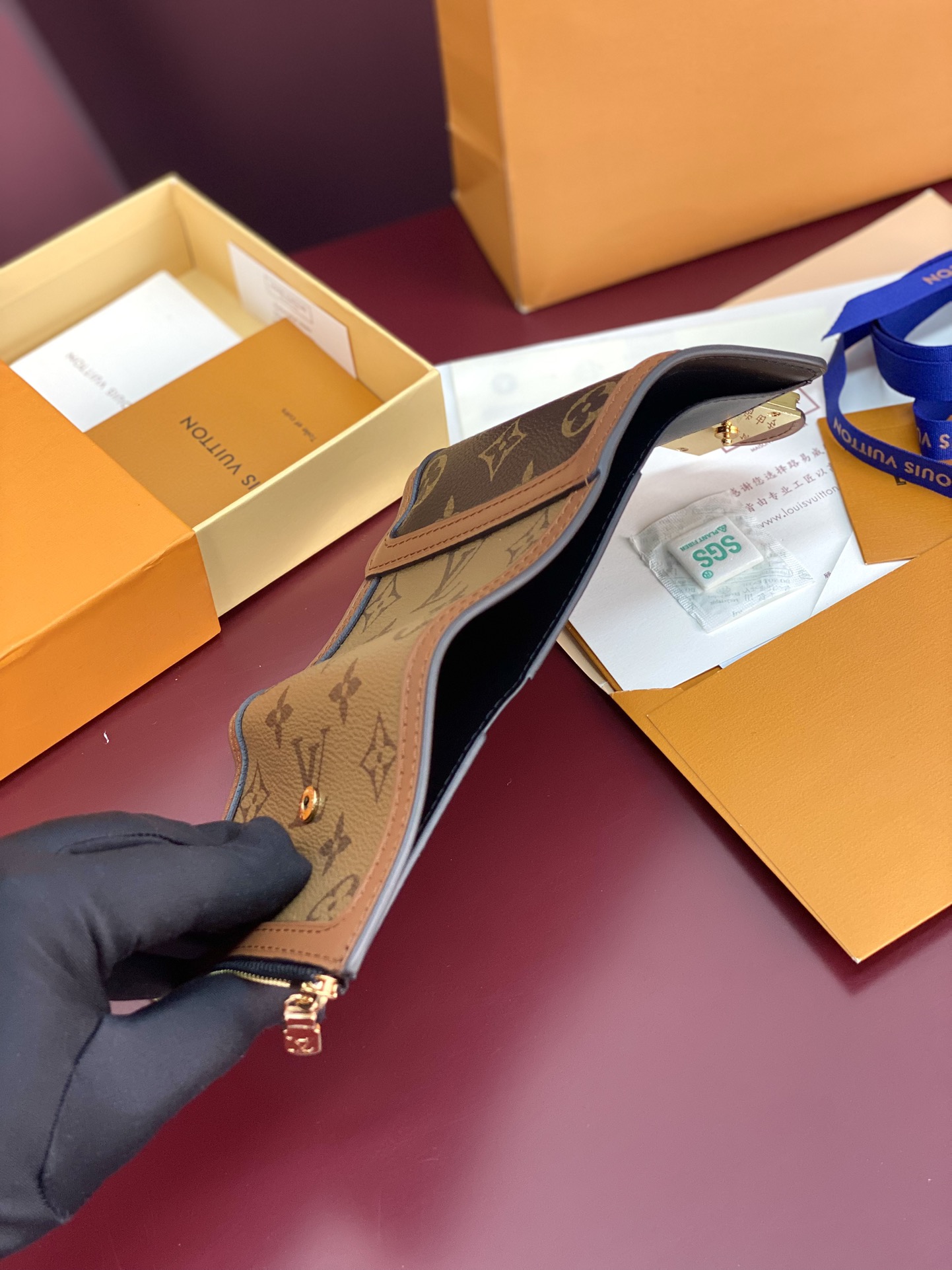 [TOP] Louis Vuitton LV LV Zippy Dauphine Monogram Canvas 12x9.5x3.5cm-Brown