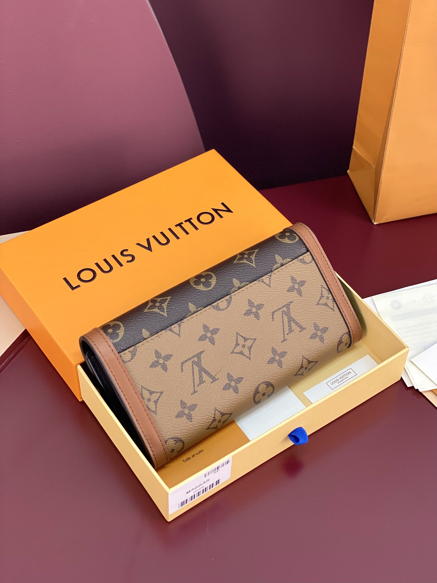 [TOP] Louis Vuitton LV LV Zippy Dauphine Monogram Canvas 10x2x19cm-Brown