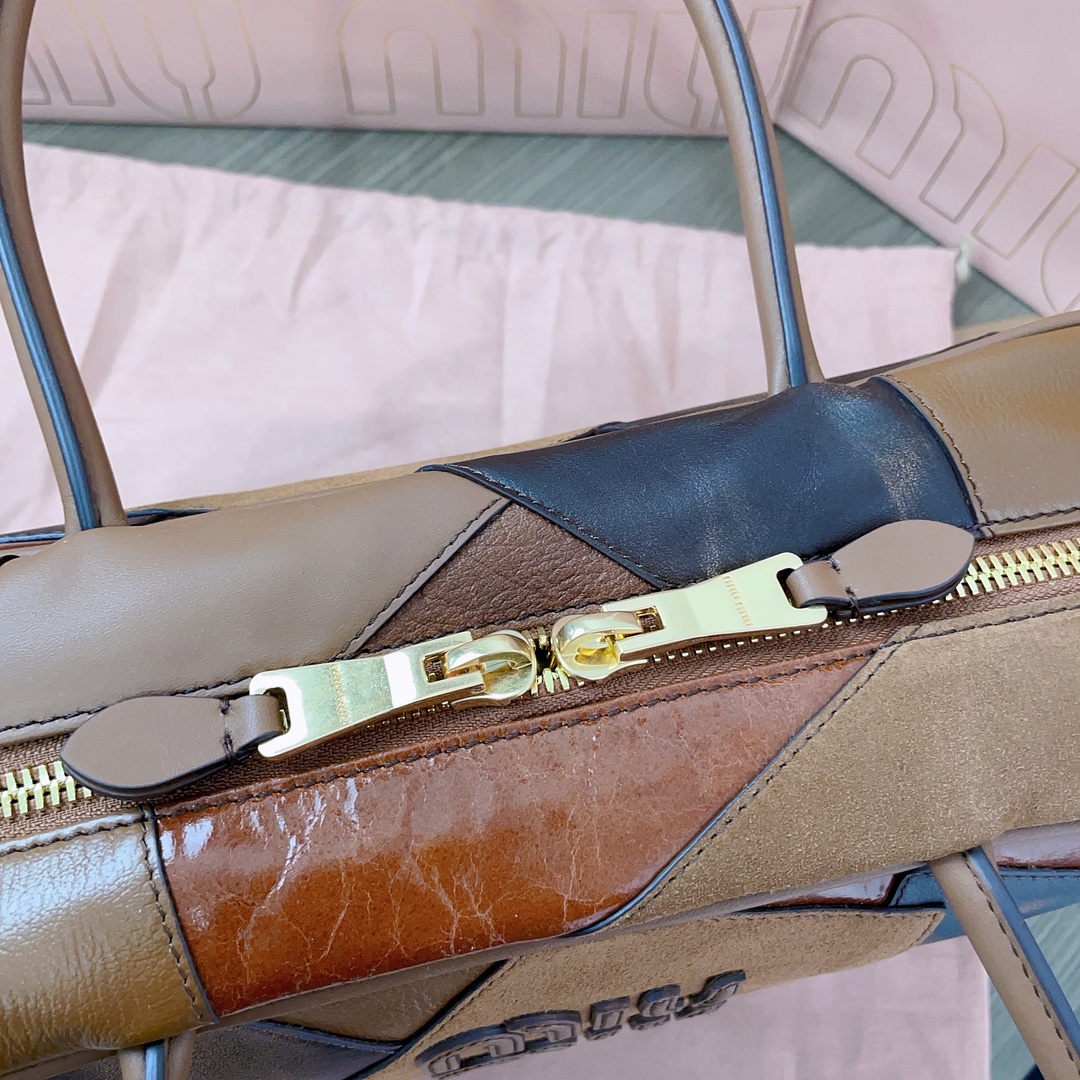 [TOP] Miu Miu Spliced Brief Case Bag - 2 Colour