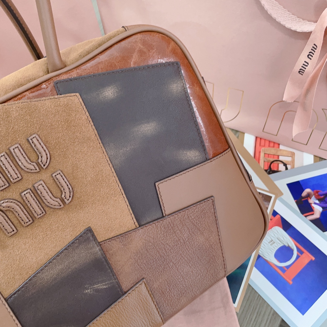 [TOP] Miu Miu Spliced Brief Case Bag - 2 Colour