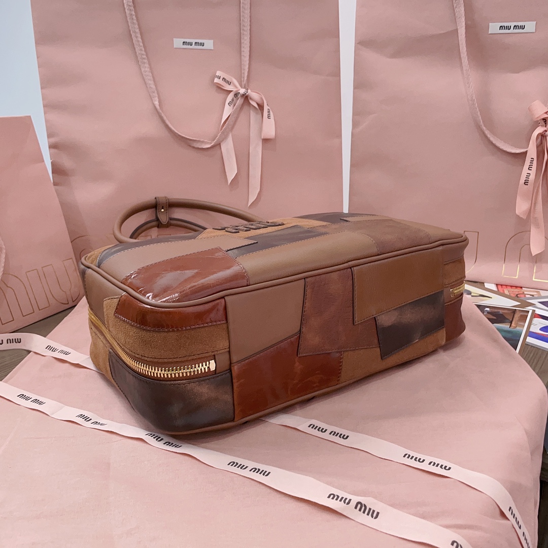 [TOP] Miu Miu Spliced Brief Case Bag - 2 Colour