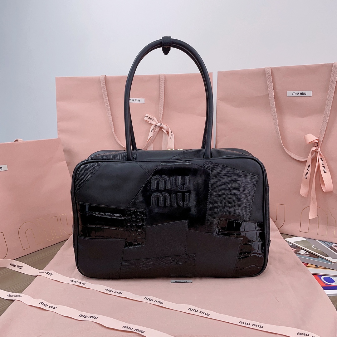 [TOP] Miu Miu Spliced Brief Case Bag - 2 Colour