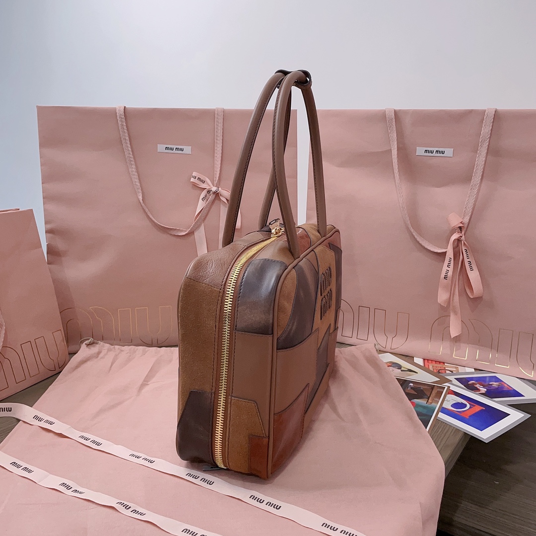 [TOP] Miu Miu Spliced Brief Case Bag - 2 Colour