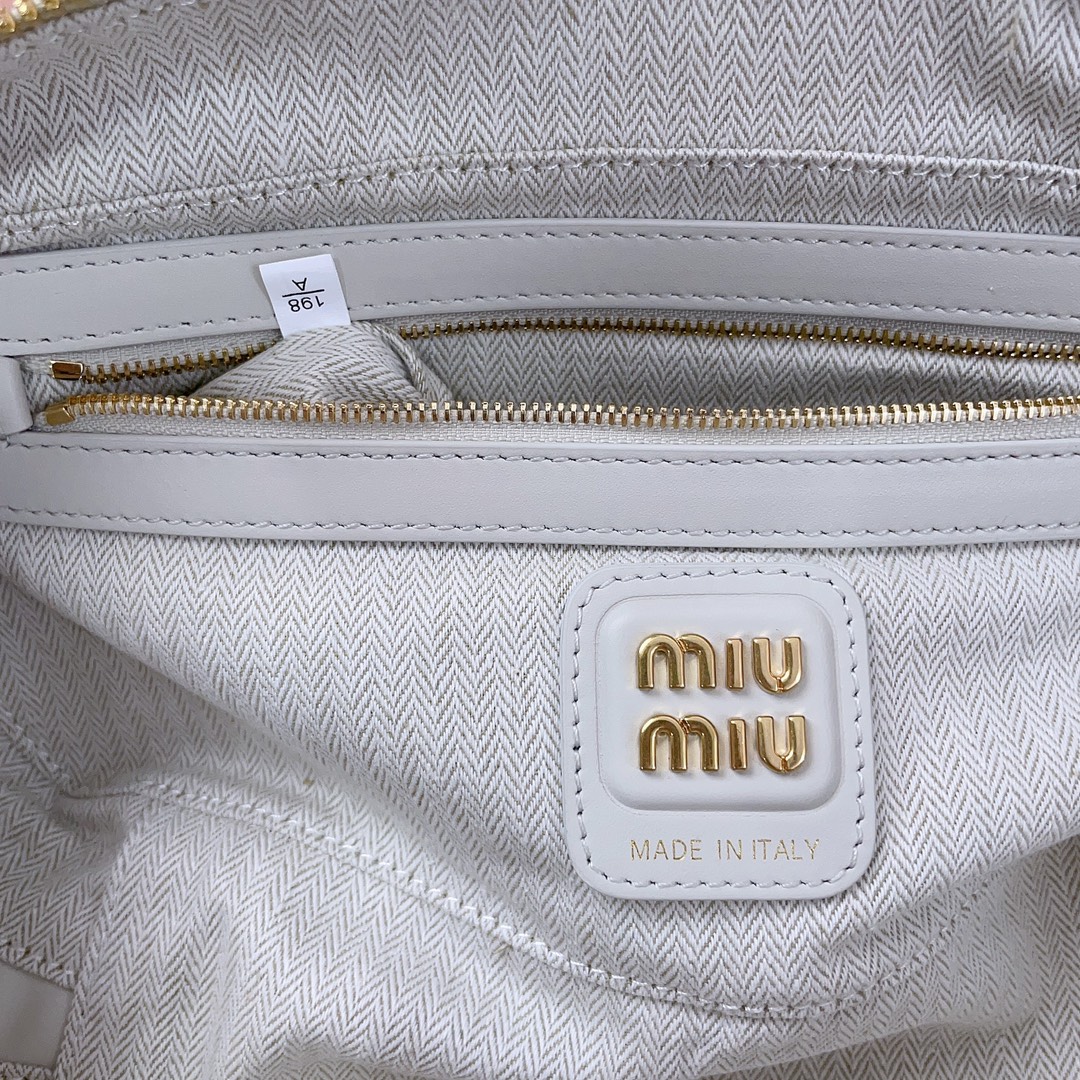 [TOP] Miu Miu Spliced Bowling Bag 28X12X9cm - Brown