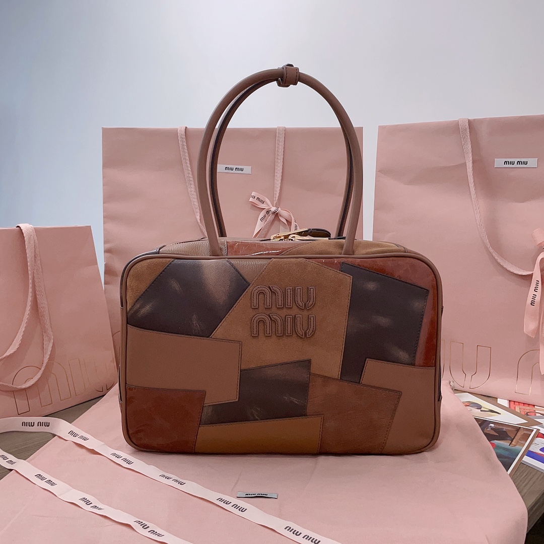 [TOP] Miu Miu Spliced Brief Case Bag - 2 Colour