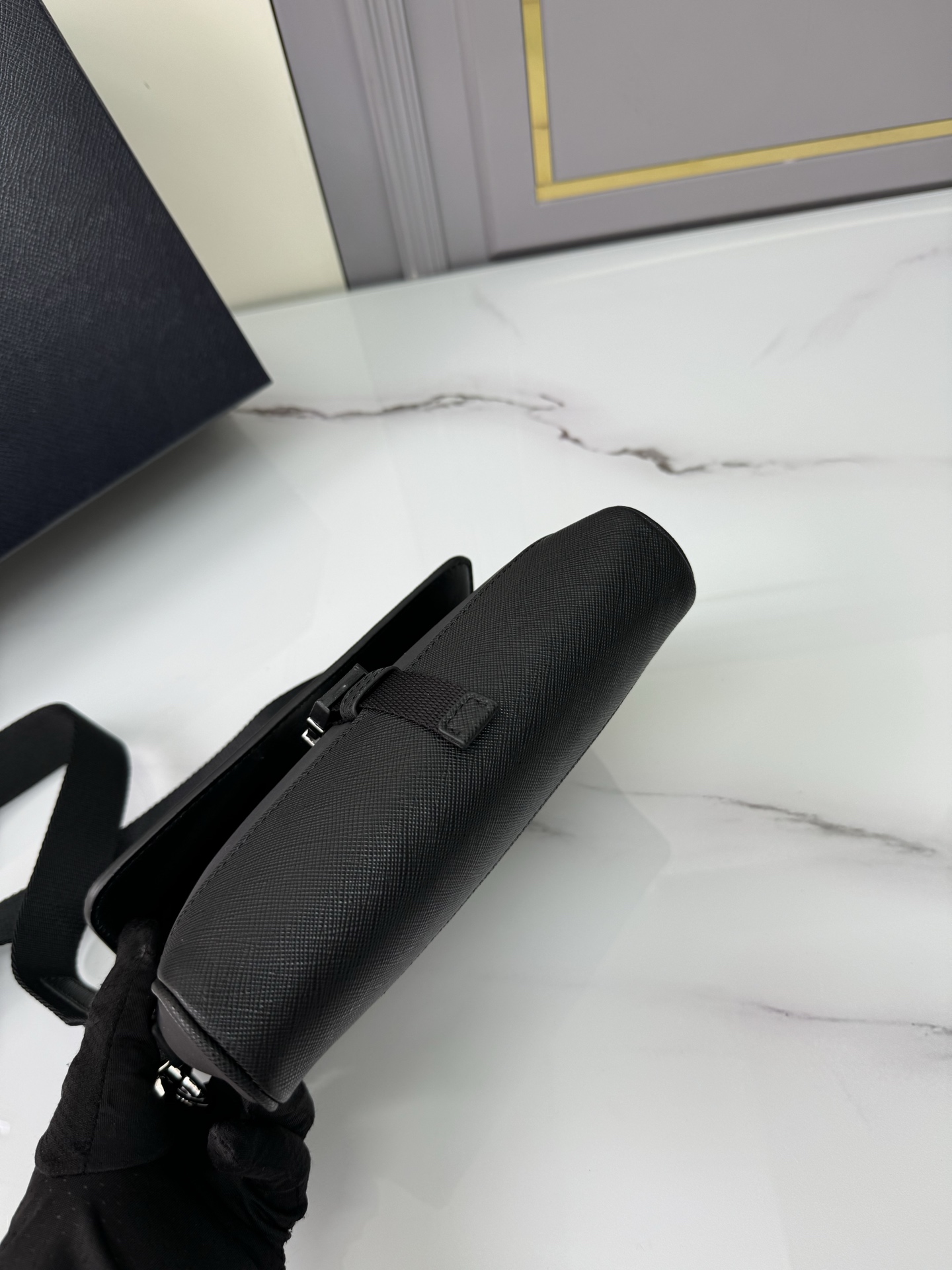 [TOP] PRADA Messenger Bag Re-Nylon 20*15.5*4cm - Black