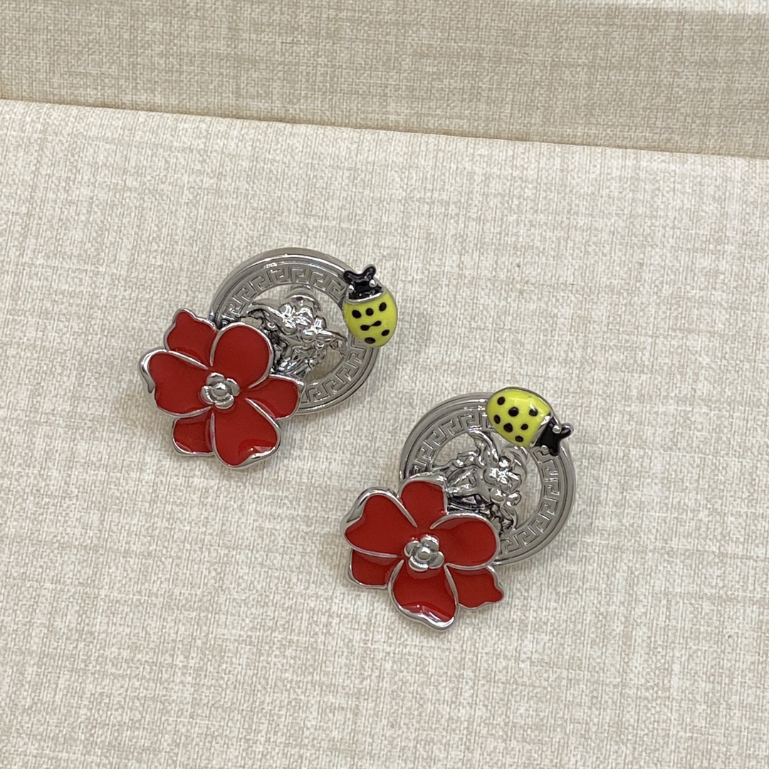 [TOP] VERSACE Earrings-Sliver