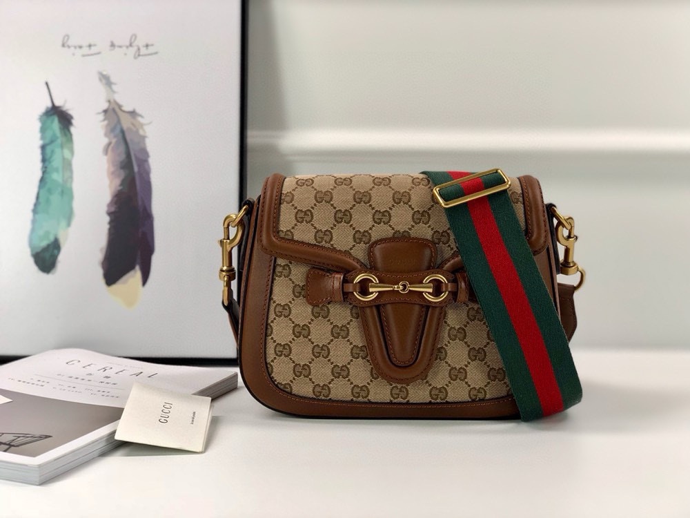 [TOP] GUCCI Horsebit 1955 Bag 20x15.5x5cm/25x18.5x7cm - Brown