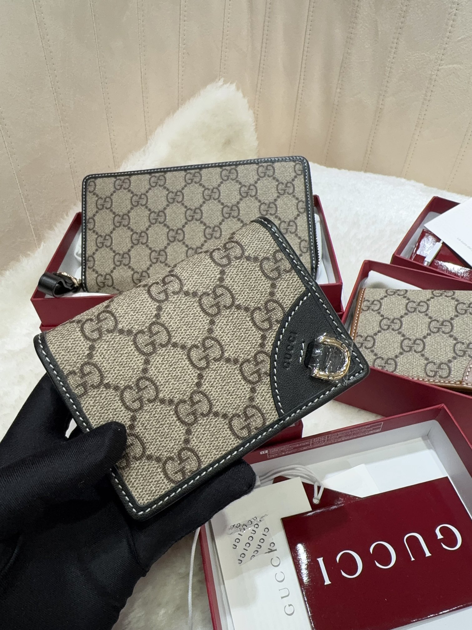 [TOP] GUCCI GG Single Pull Money Clip 11*8.5*3cm -  2 Colour