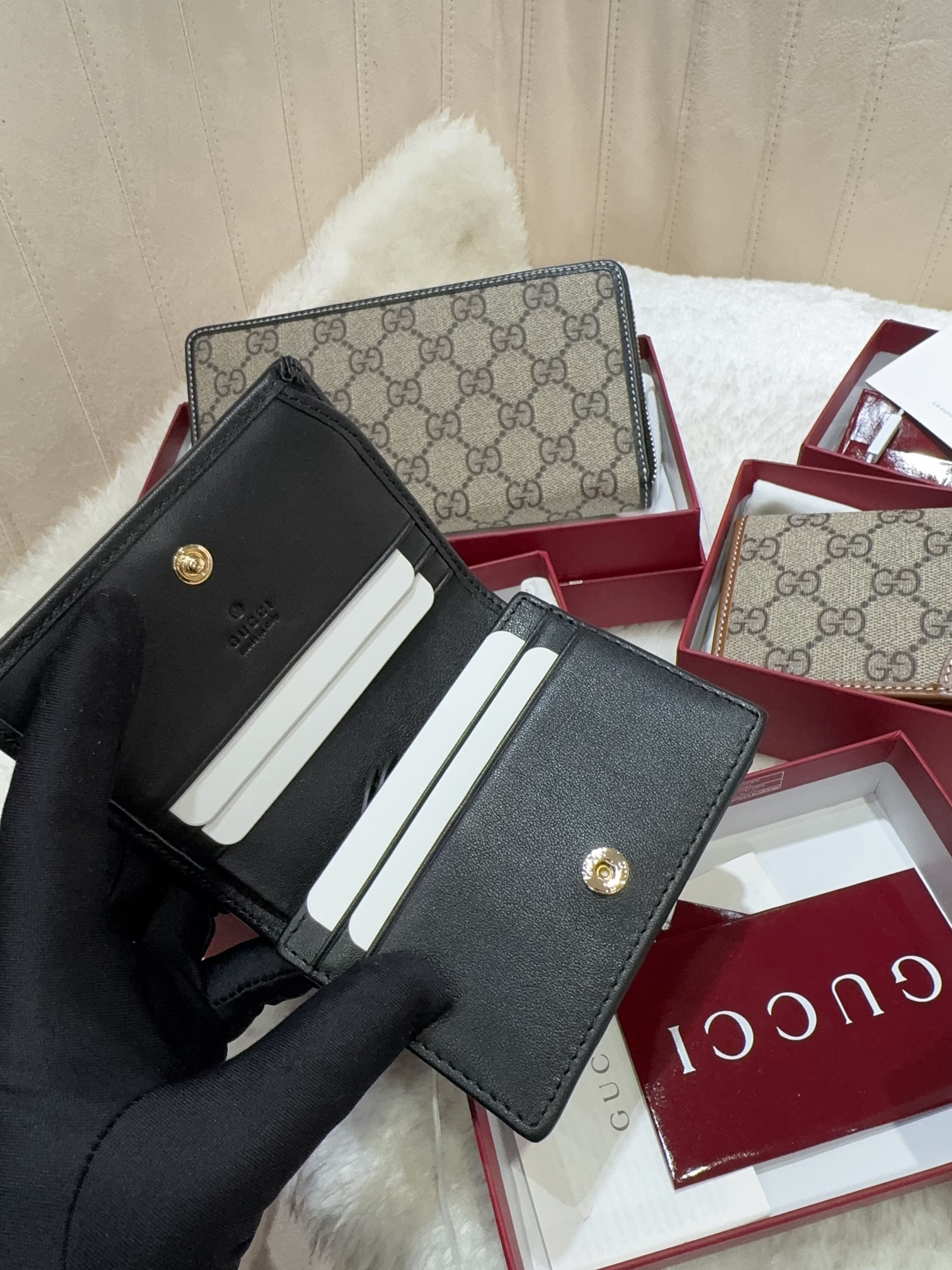 [TOP] GUCCI GG Single Pull Money Clip 11*8.5*3cm -  2 Colour