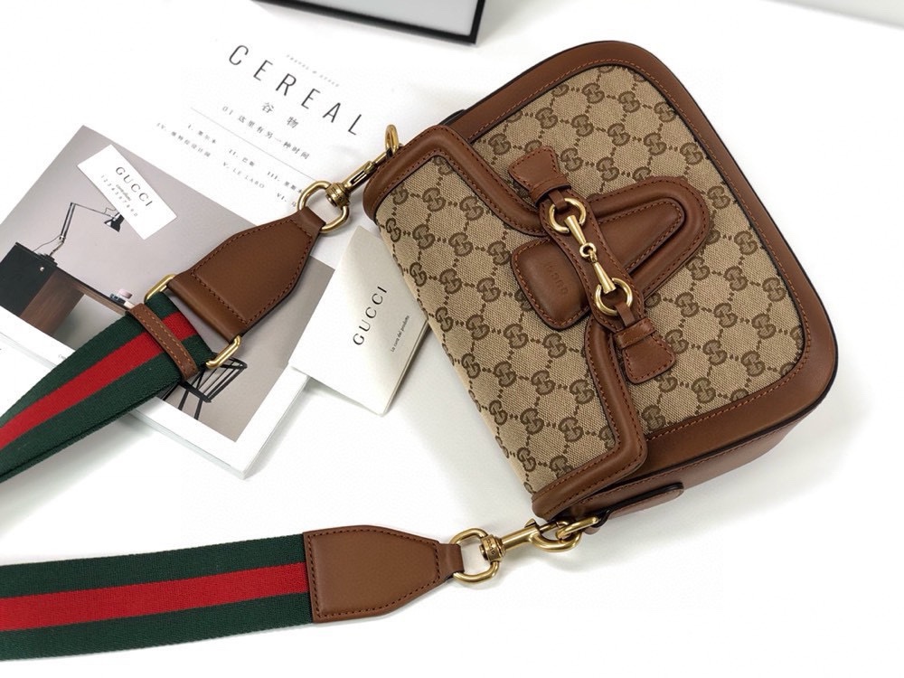 [TOP] GUCCI Horsebit 1955 Bag 20x15.5x5cm/25x18.5x7cm - Brown